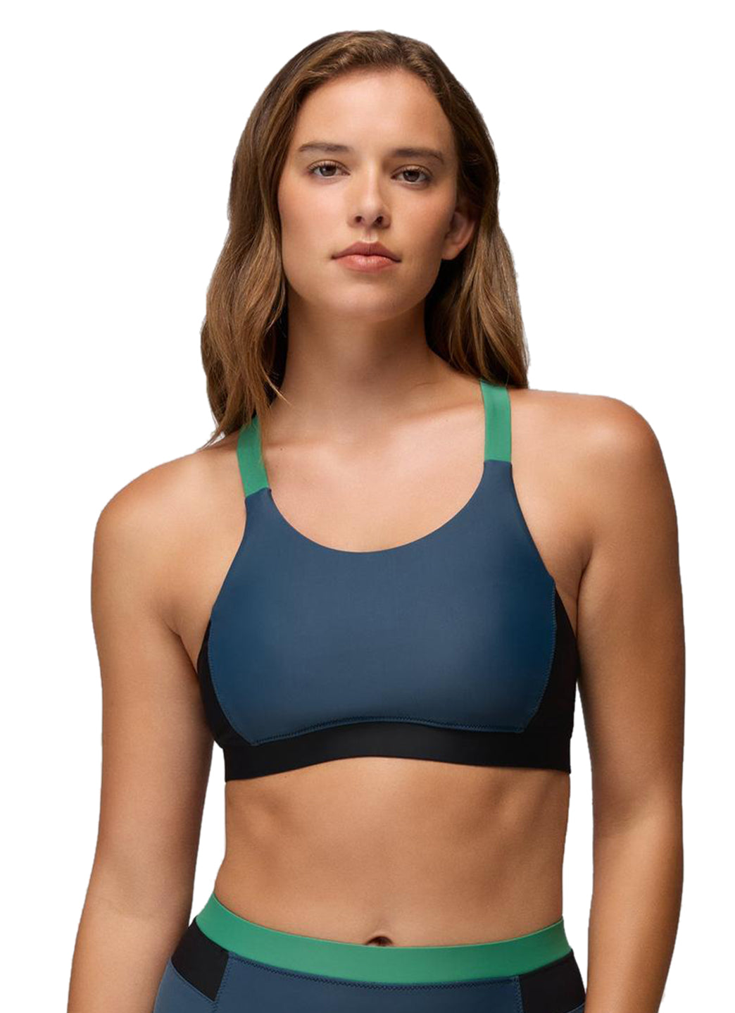 prAna Women's Baja Bound Color Block Sport Bikini Top