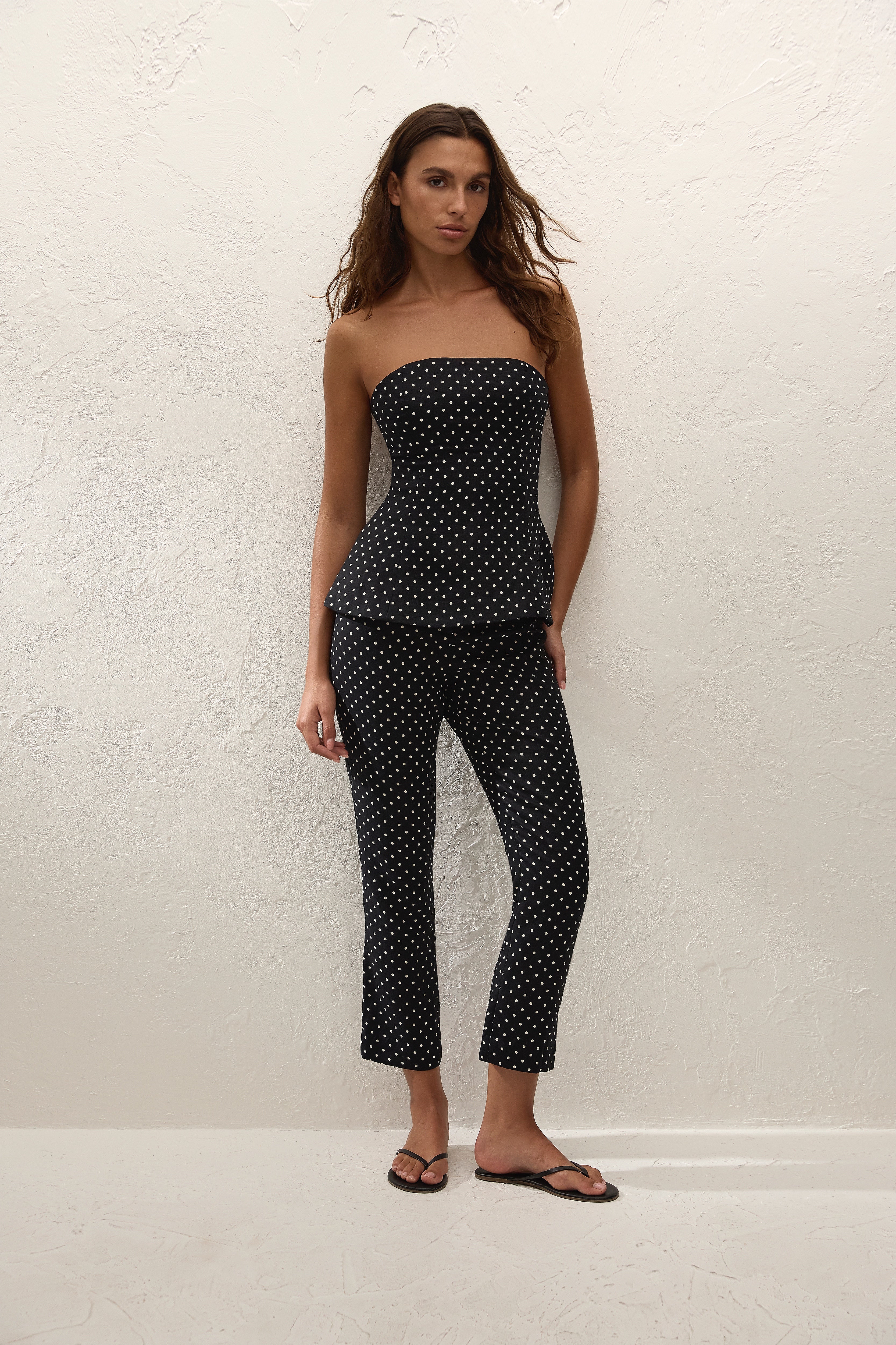 Petro Top Lola Polka Dot Black Cream