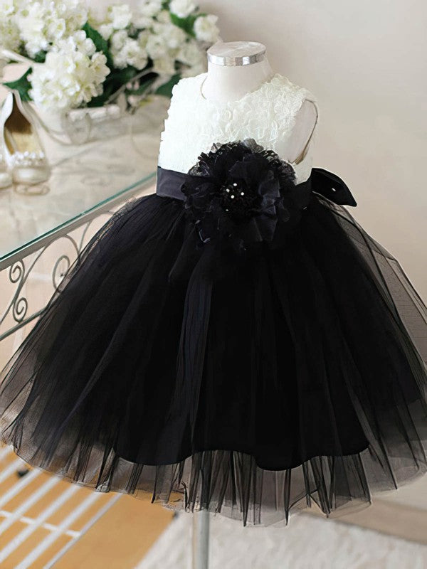Elegant Jewel Sleeveless Tulle Ball Gown Flower Girl Dresses