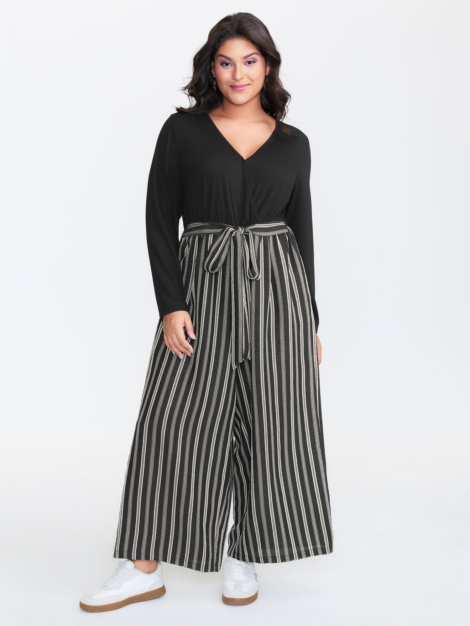 Stripes Color Contrast Jumpsuit