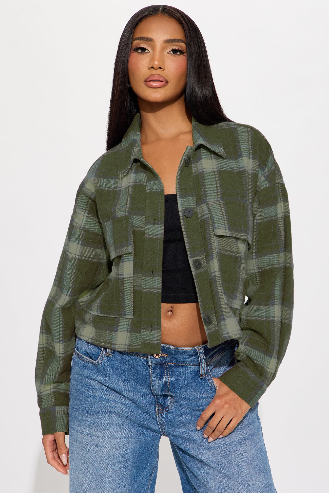 Don't Wait Flannel Plaid Shirt - Green/combo