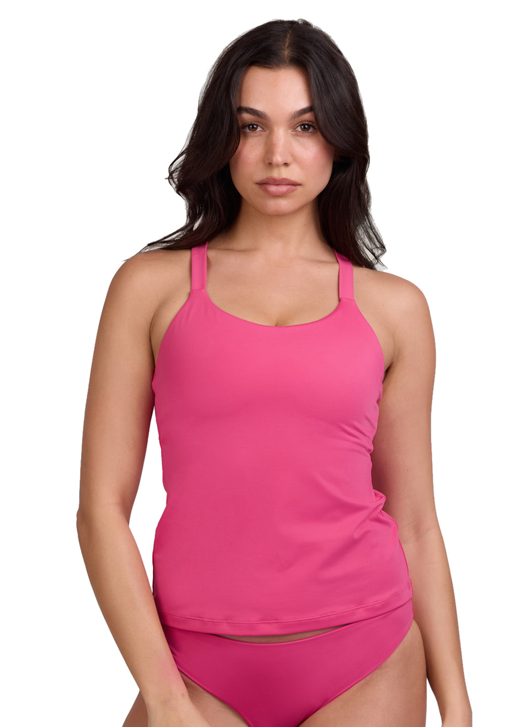 JOLYN Women's Paula Solid Tankini Top