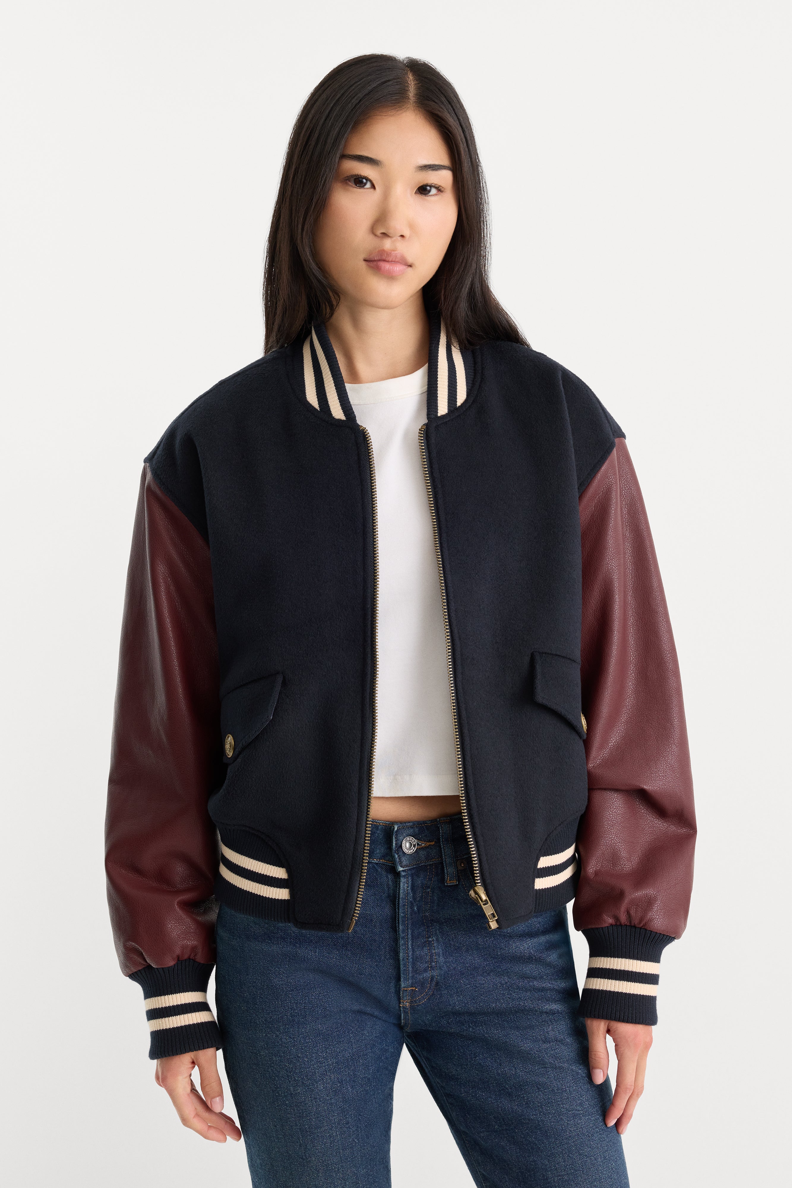 THE TEAM VARSITY JACKET | NEW NAVY002