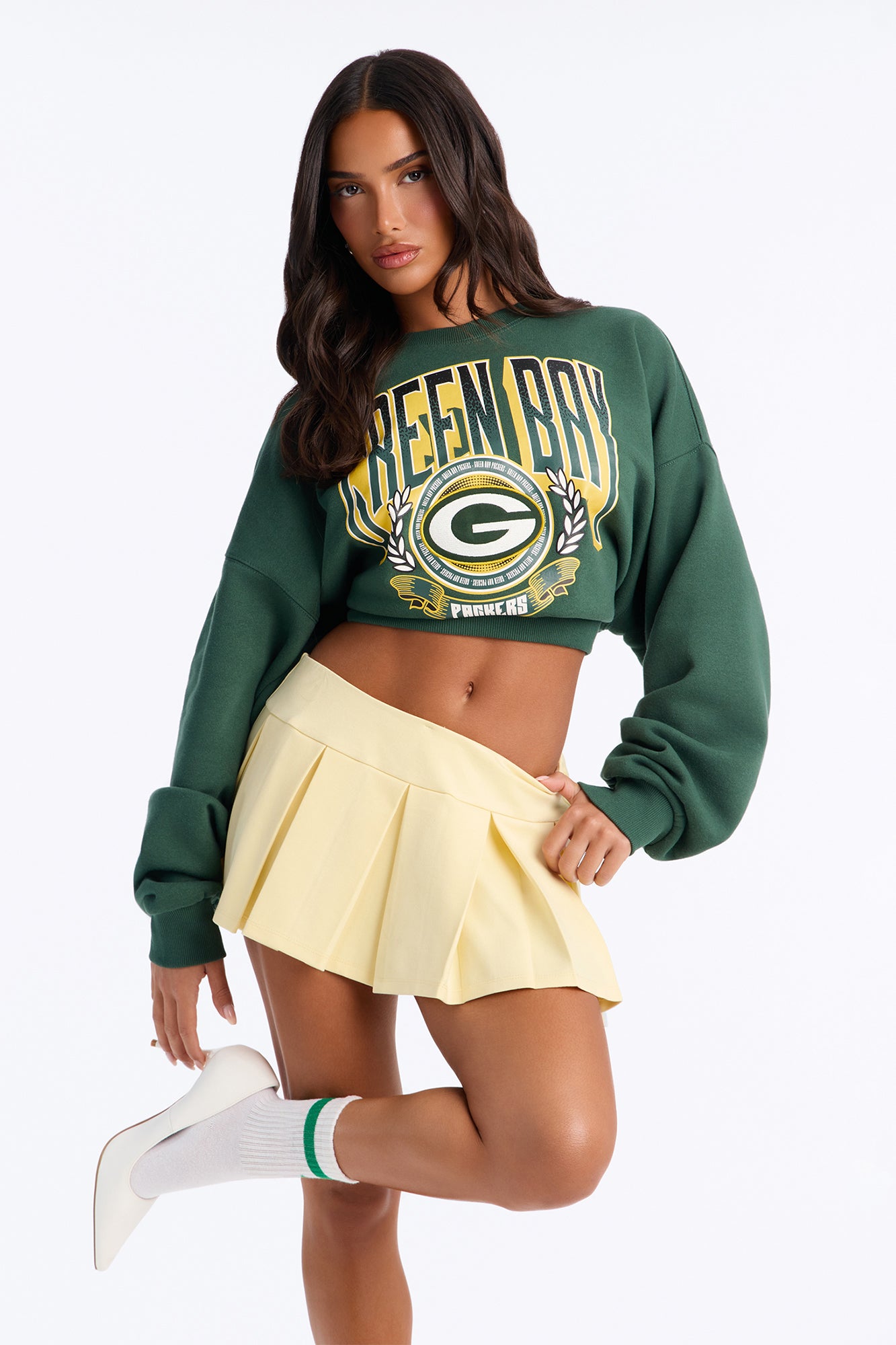 NFL Packers Curved Hem Sweatshirt - Green