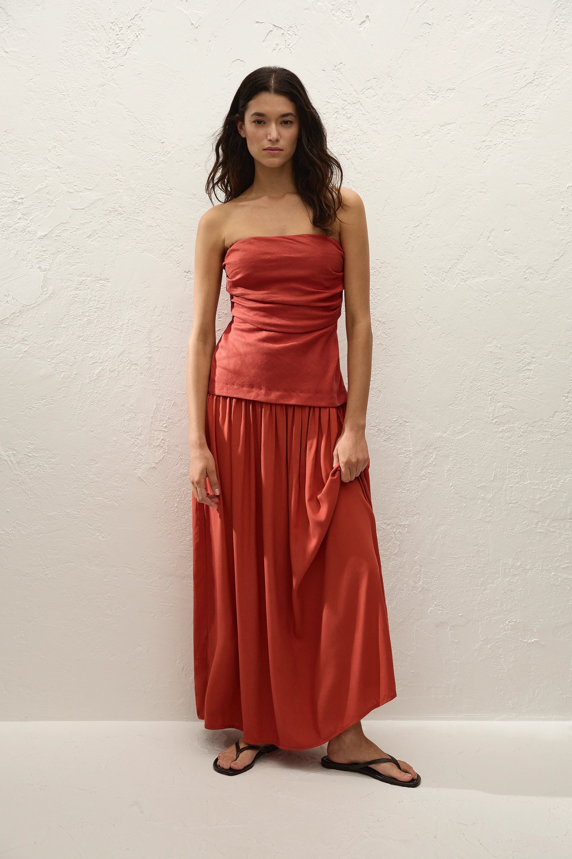 Hedy Maxi Dress Dusty Tomato - Final Sale