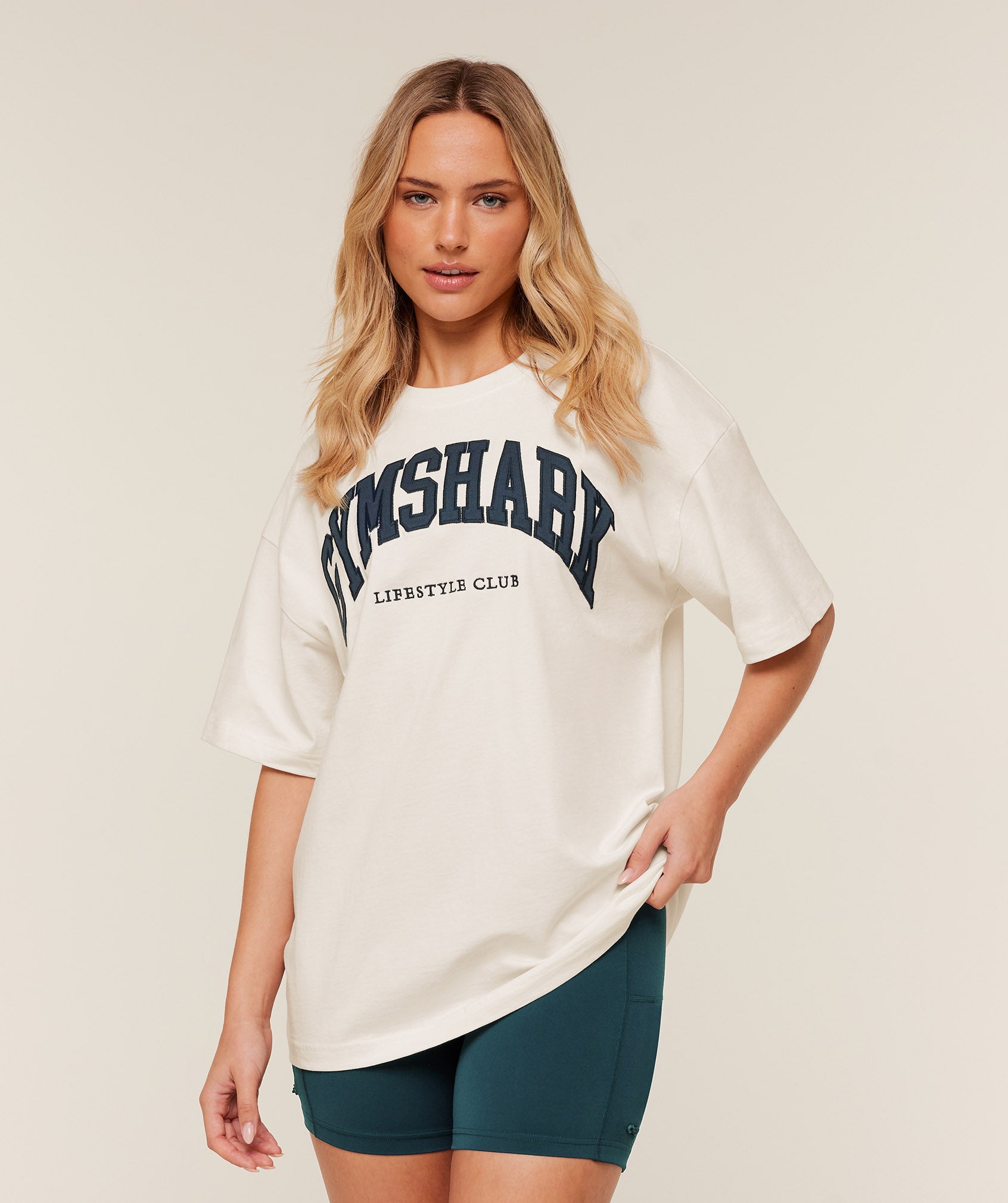 Gymshark Collegiate Graphic T-Shirt - Soft White