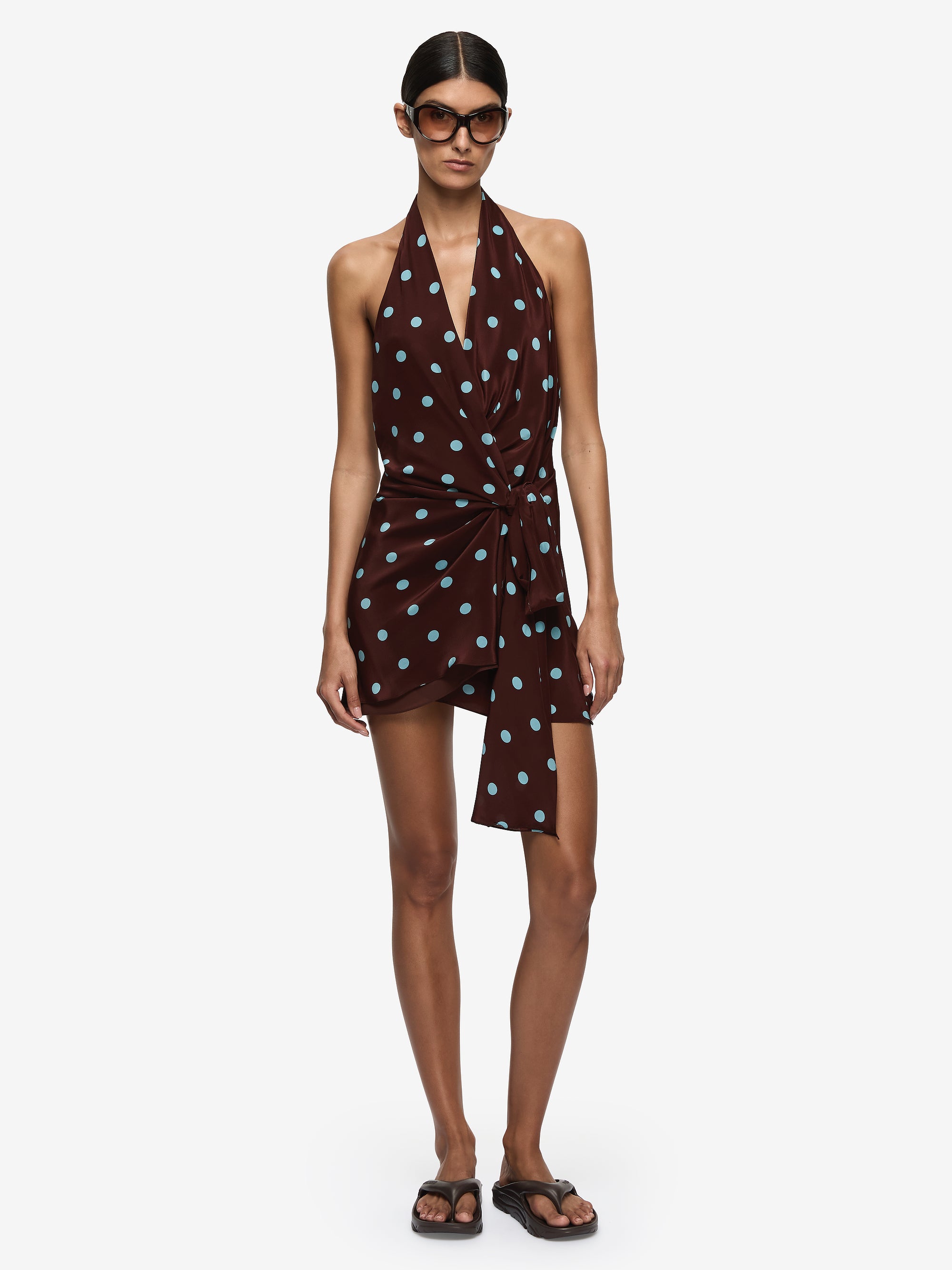 MATHILDE HALTER MINI DRESS - POLKA DOT