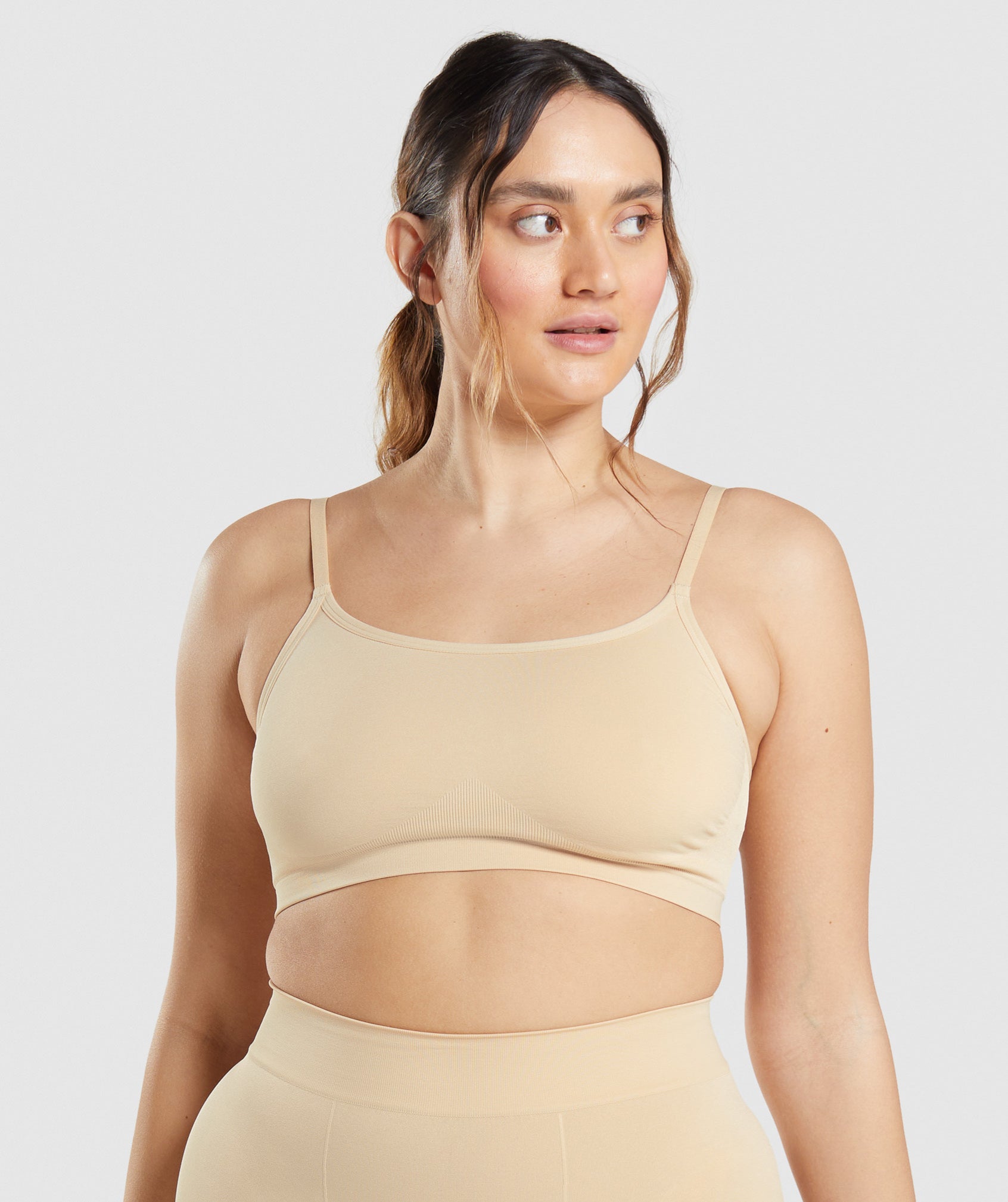 Gymshark Seamless Scoop Neck Bralette - Fawn