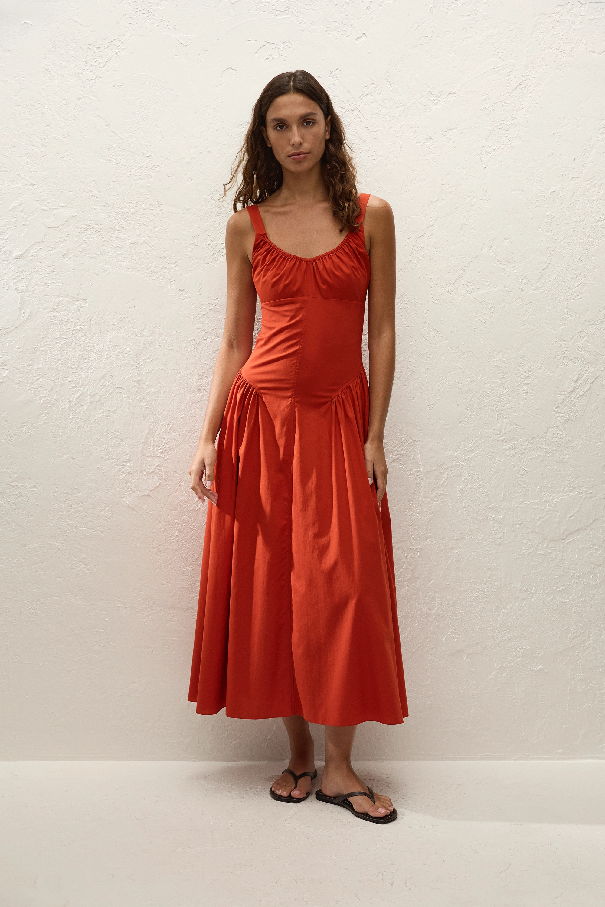 Olas Midi Dress Dusty Tomato - Final Sale