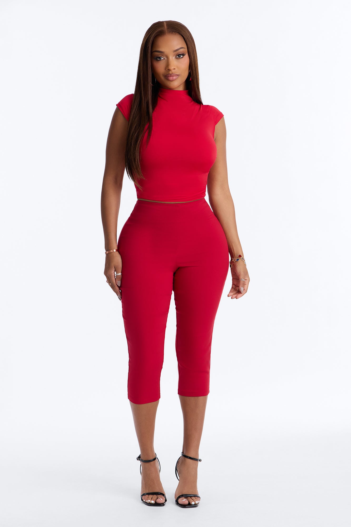 Just A Girl Capri Pant - Red