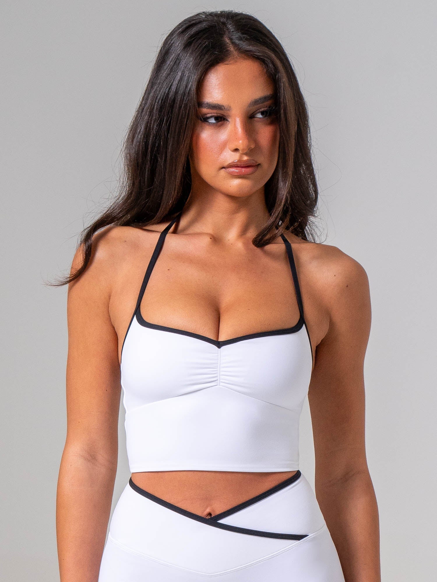NKD Sweetheart Contrast Tank - White/black