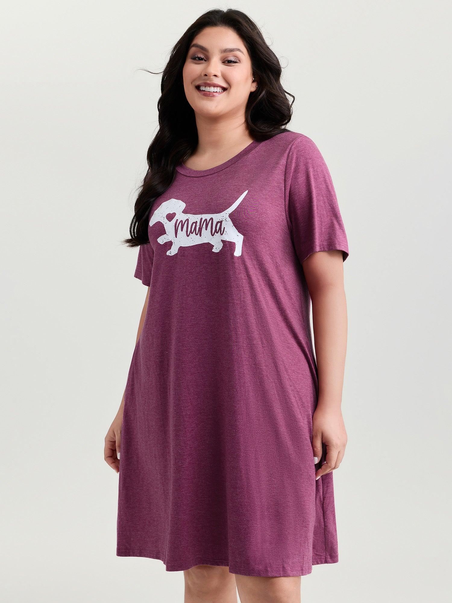 Supersoft Cute Puppy Print Relaxed-Fit Tee Nightgown