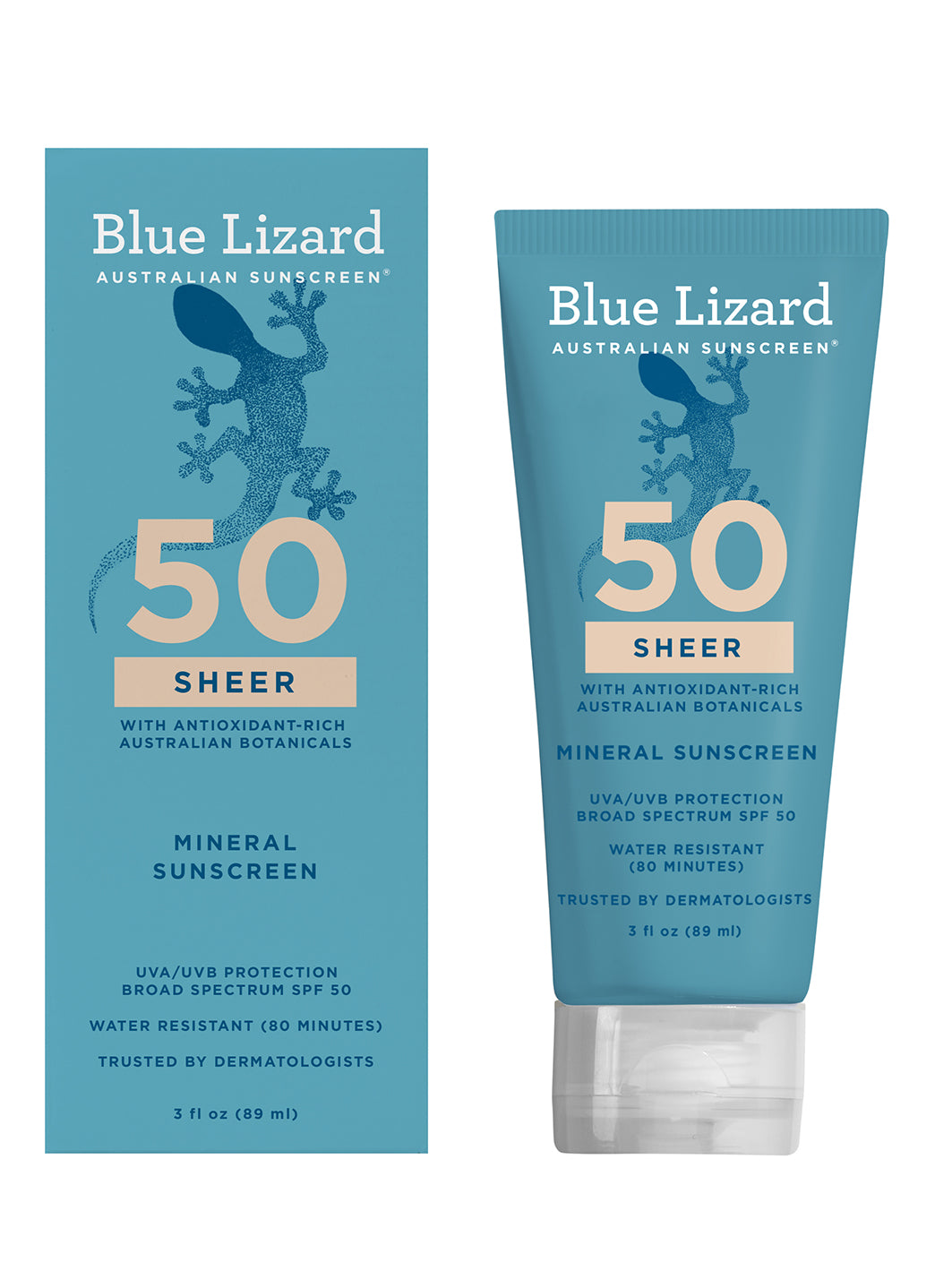 Blue Lizard Sheer Body Mineral SPF 50 Sunscreen Lotion 3 oz