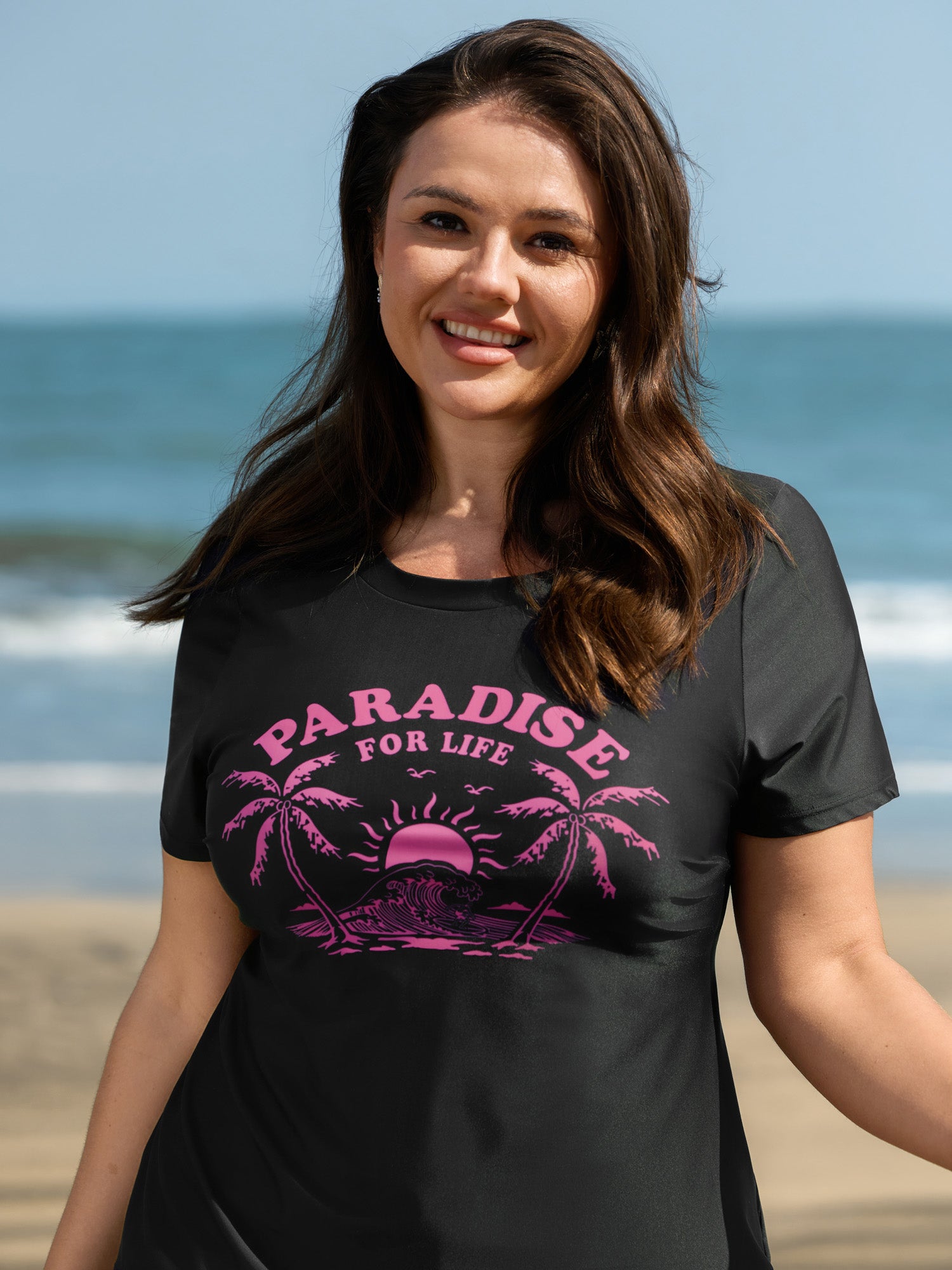 Paradise For Life Graphic Slim-Fit Swim Top