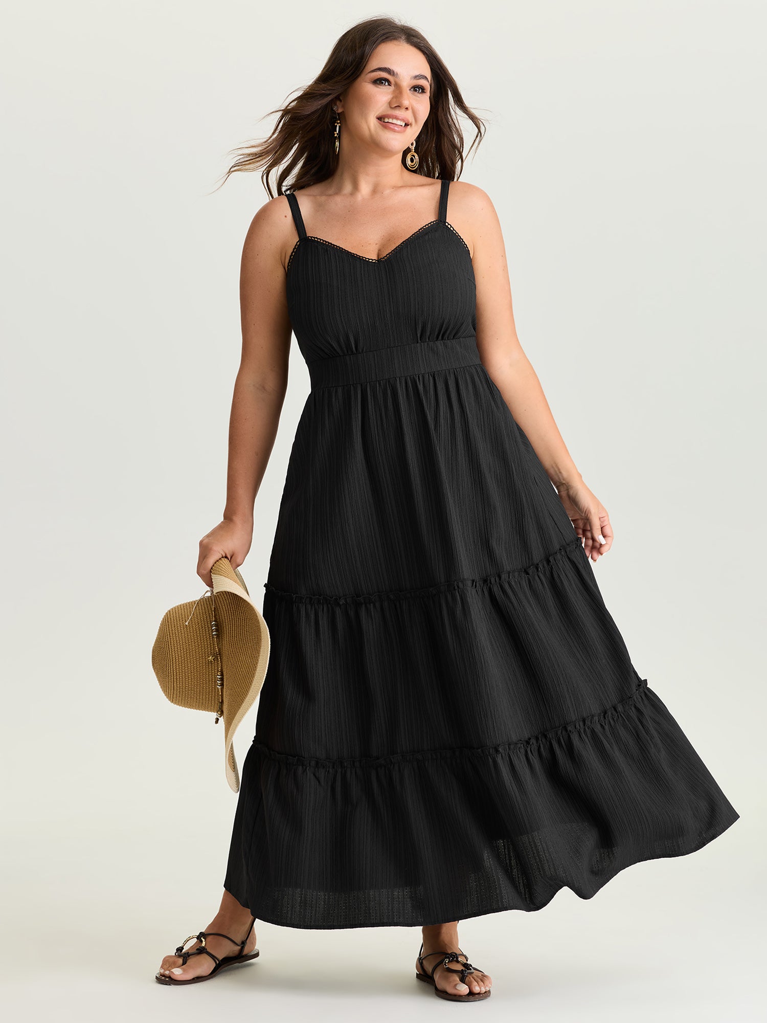 Timeless Back-Tie Tiered Cami Maxi Dress