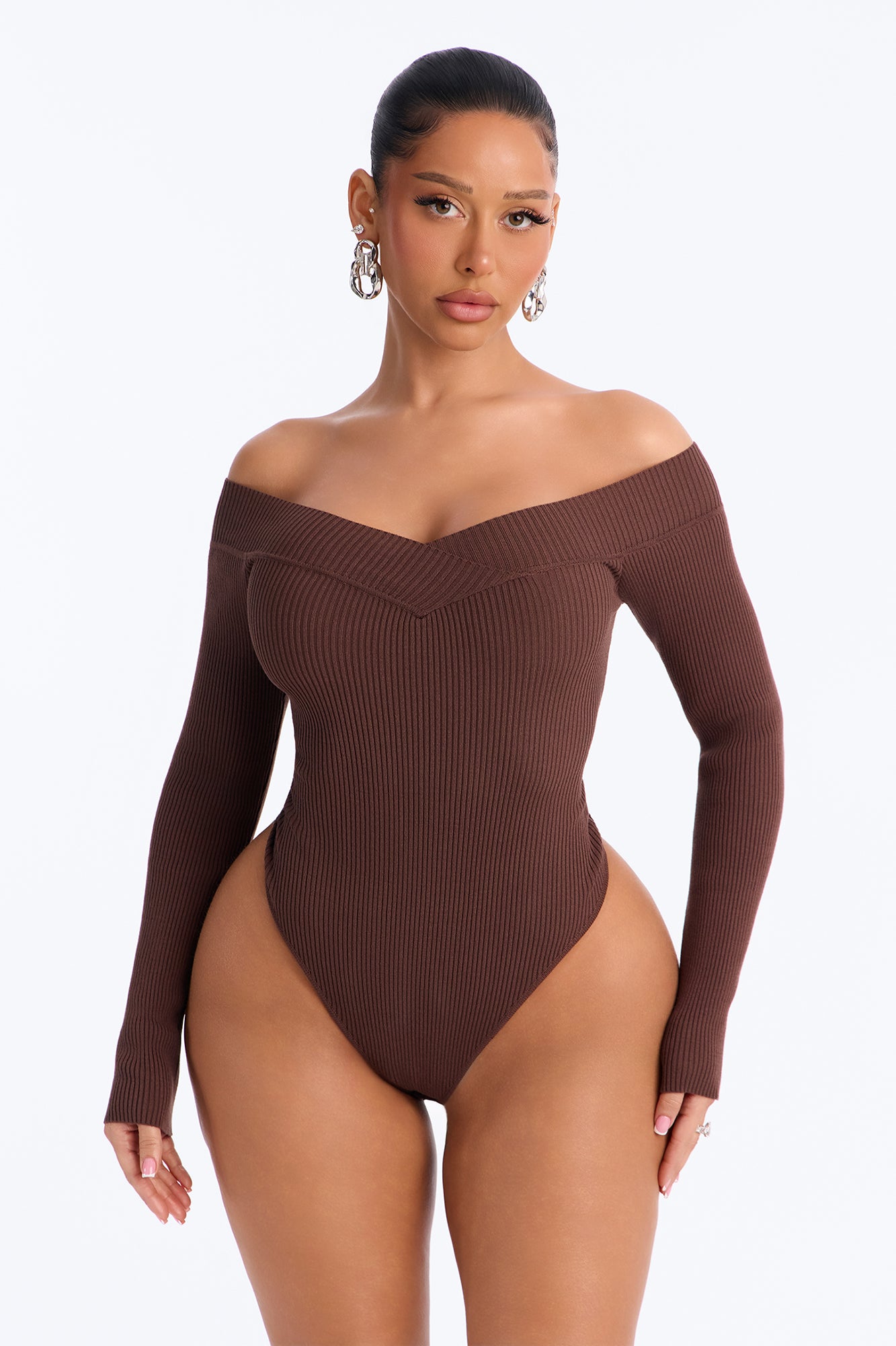Sam Sweater Bodysuit - Chocolate