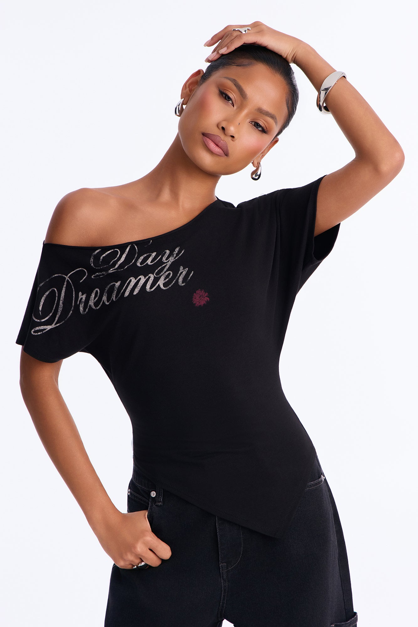 Day Dreamer Off Shoulder Top - Black