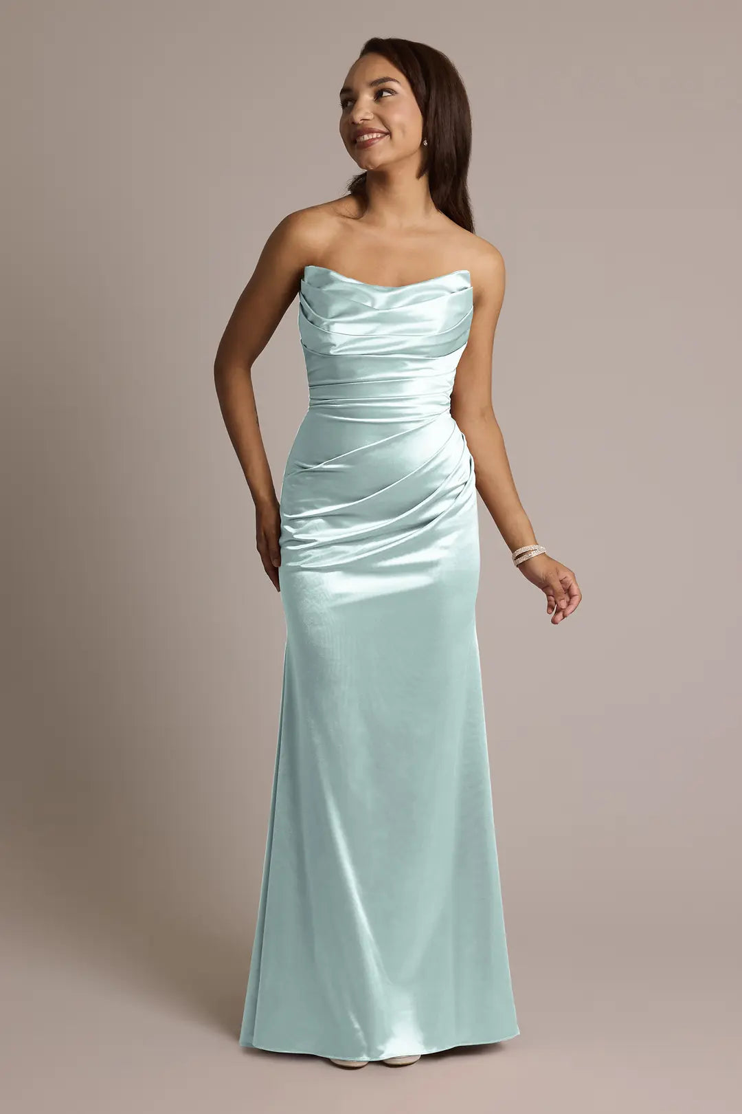 Sculpting Satin Strapless Mermaid Dress