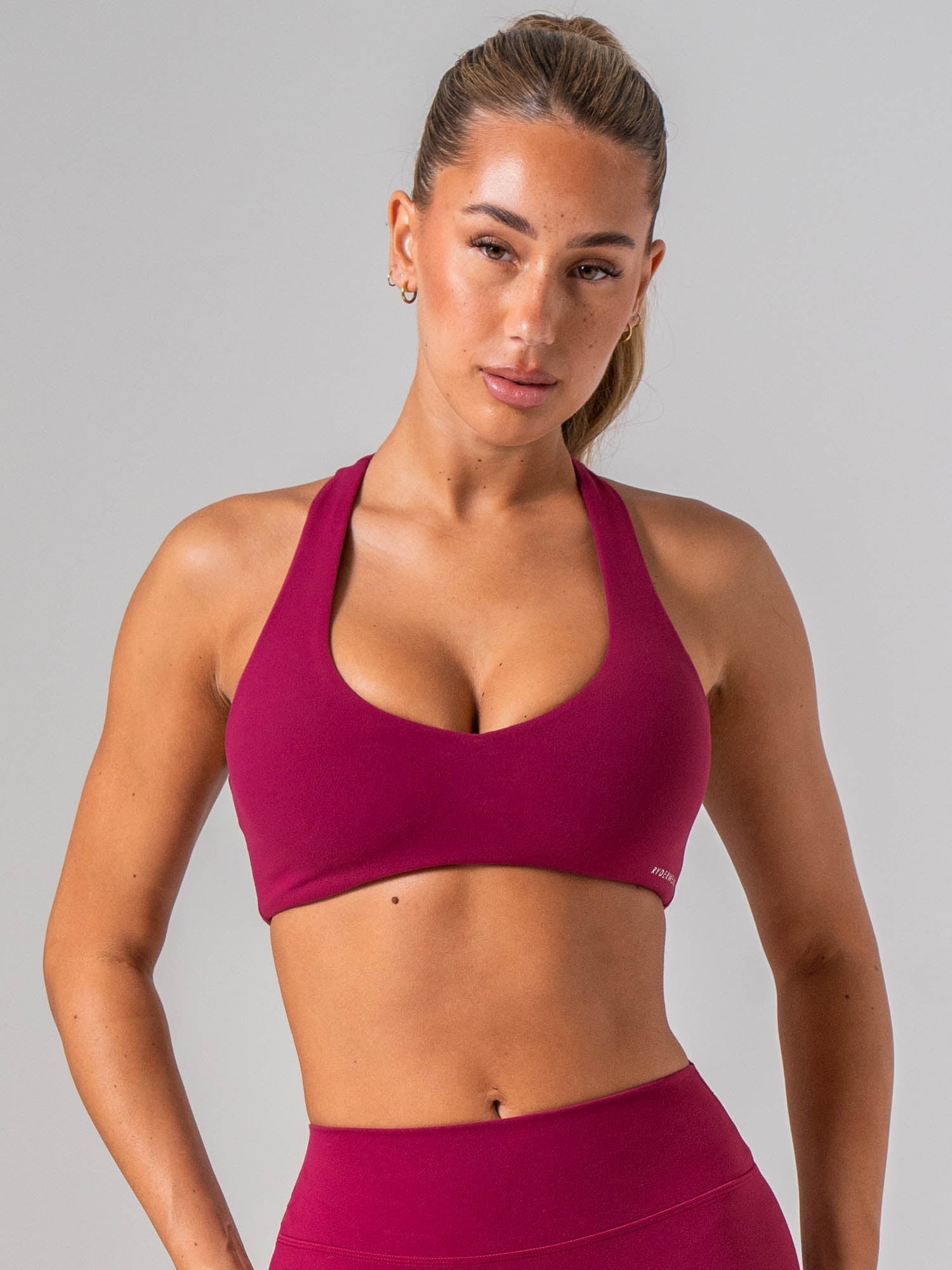 NKD Sueded Luxe V Neck Bra - Wine