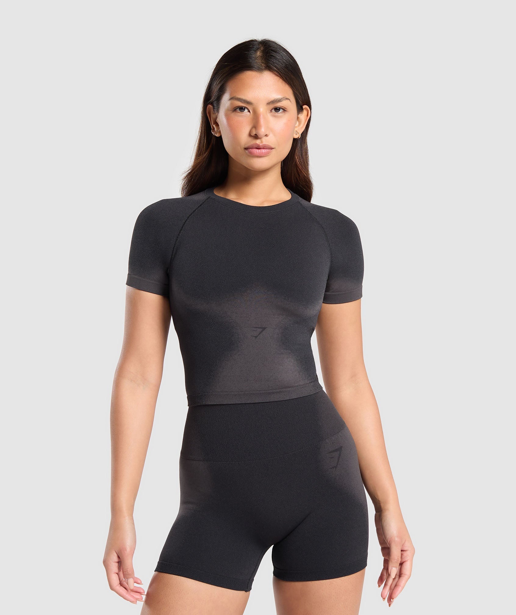 Gymshark Blur Seamless T-Shirt - Black/Asphalt Grey
