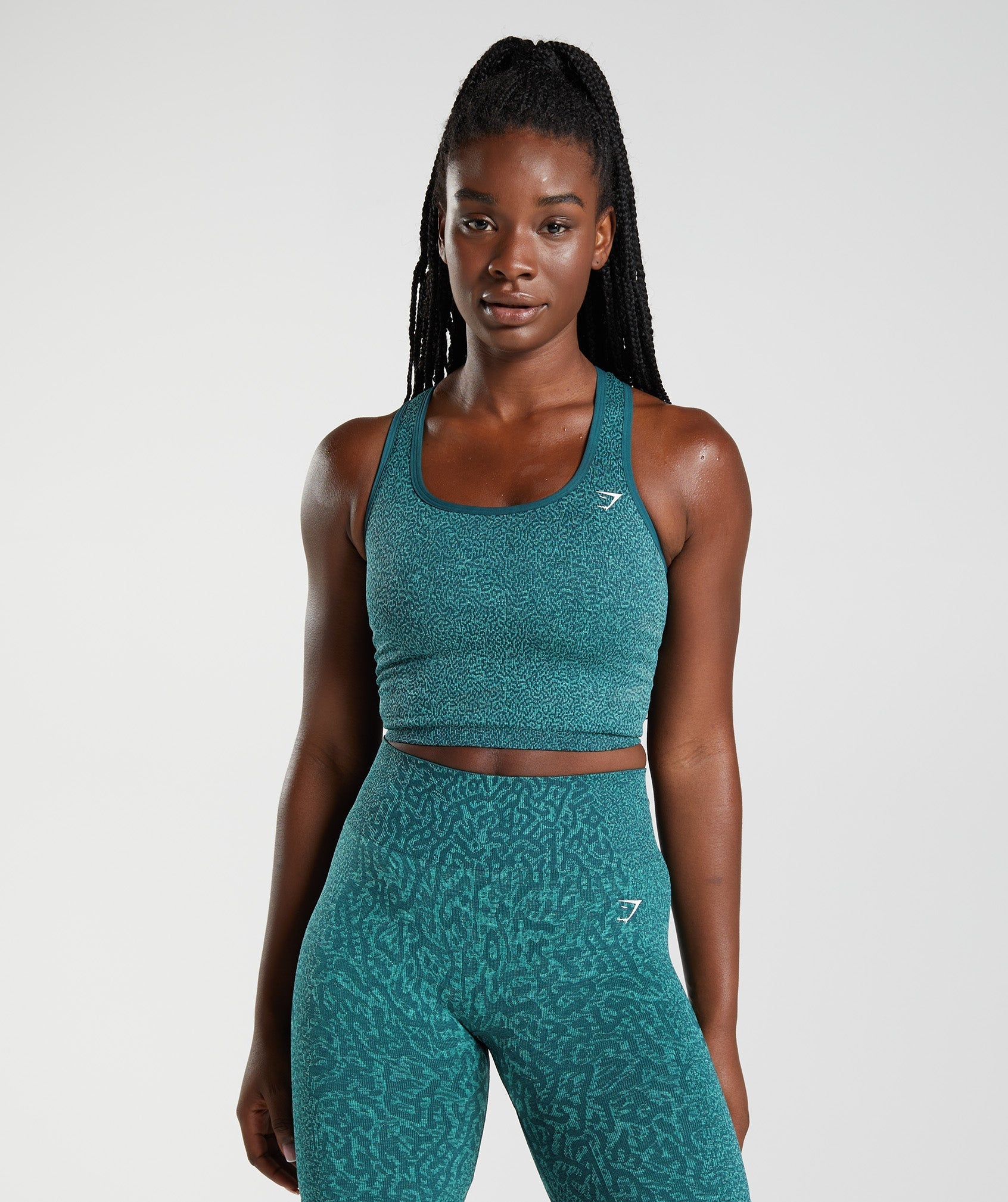 Gymshark Adapt Animal Seamless Crop Tank - Winter Teal/Bright Turquoise
