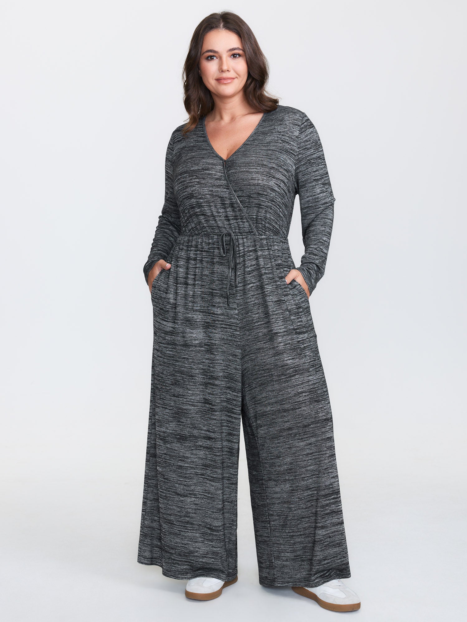 Supersoft Heather Drawstring Comfy Jumpsuit