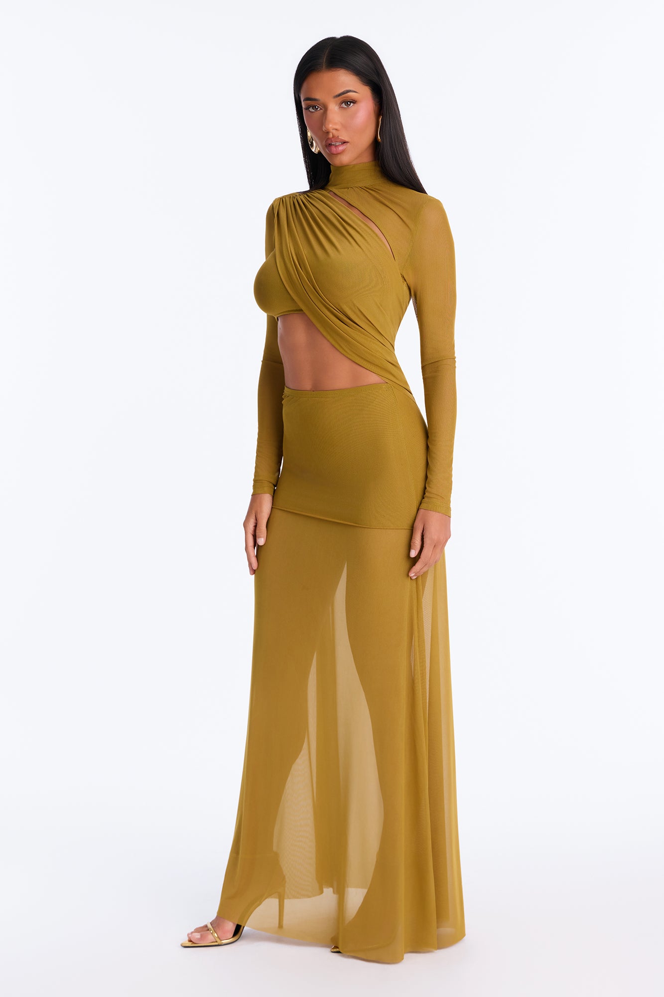 Your Next Obsession Mesh Maxi Dress - Olive