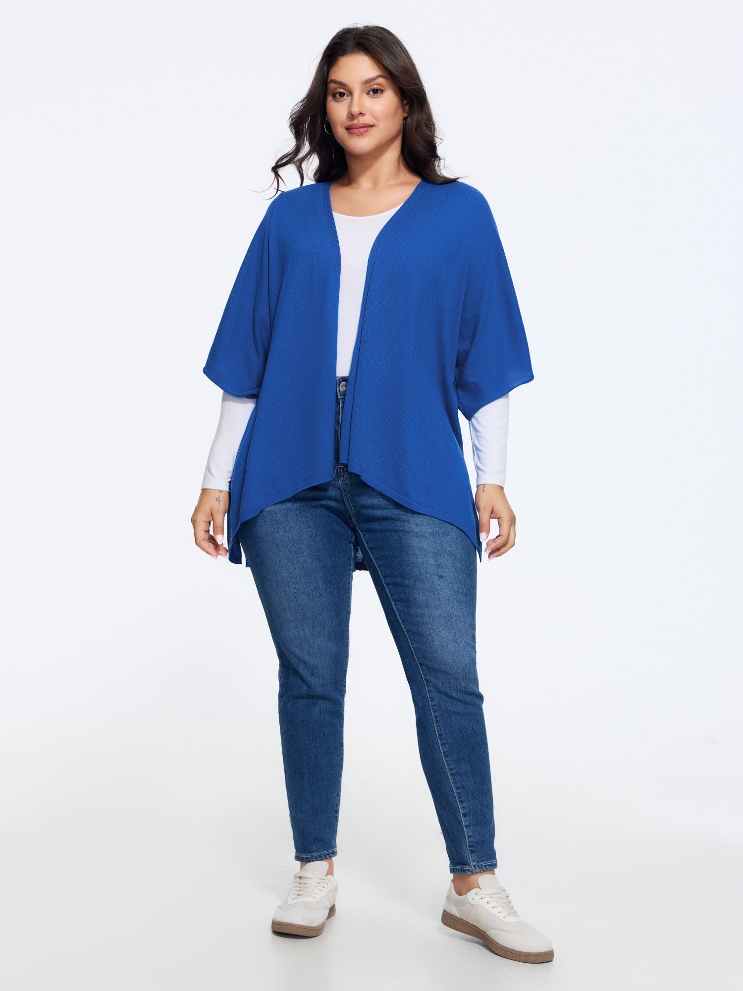 Supersoft Wool Blend Batwing Sleeve Open Front Cardigan