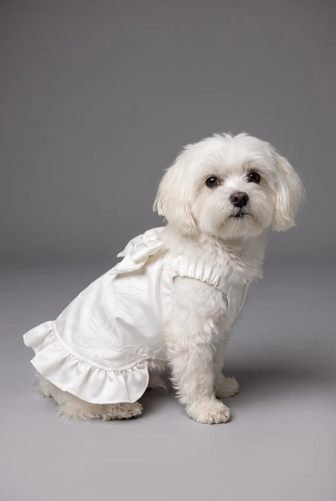 Satin Cord Lace Dog Wedding Dress