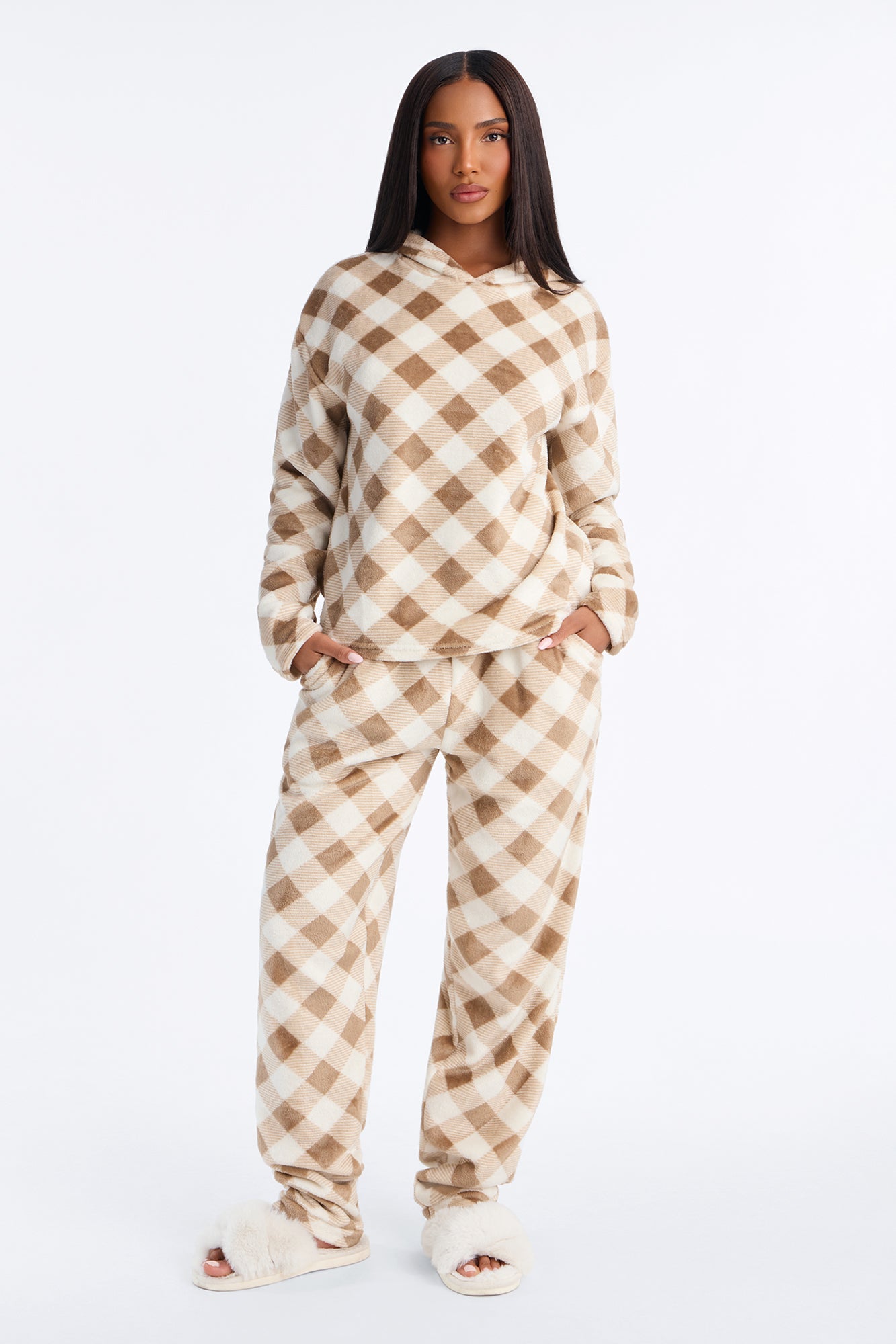 Sweetest Dreams Plush PJ Jogger Pant Set - Sand/combo