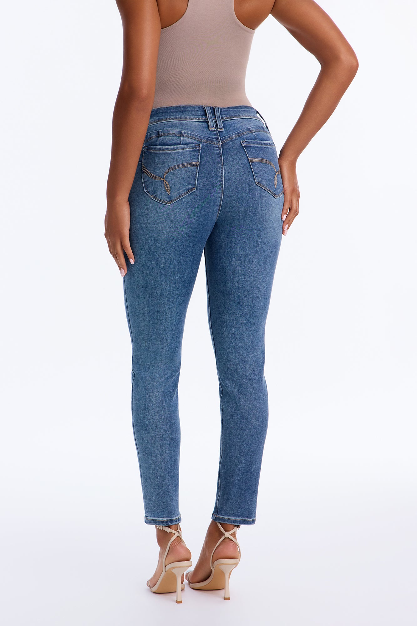 Shape Shift Booty Lifter Stretch Skinny Jeans - Dark Wash