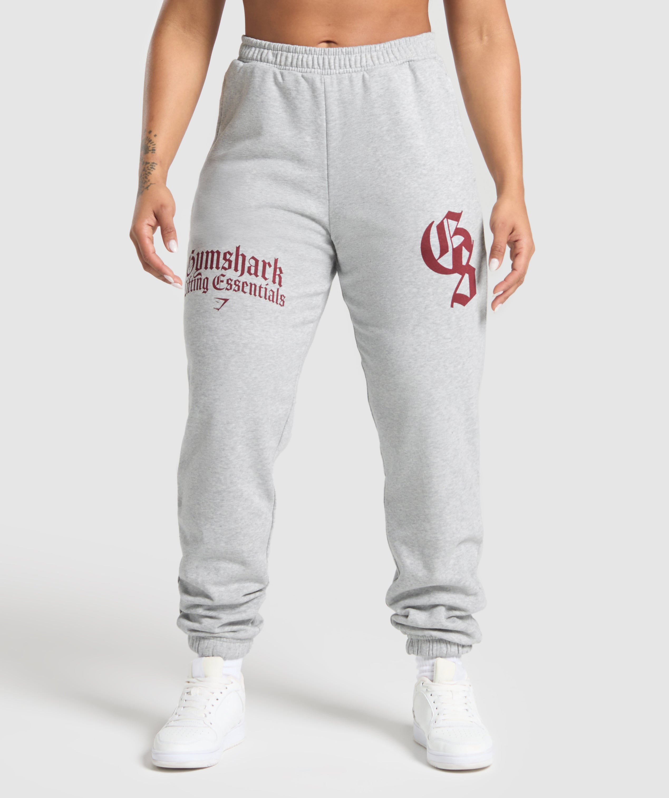 Gymshark Lifting Essentials Oversized Jogger - Light Grey Core Marl