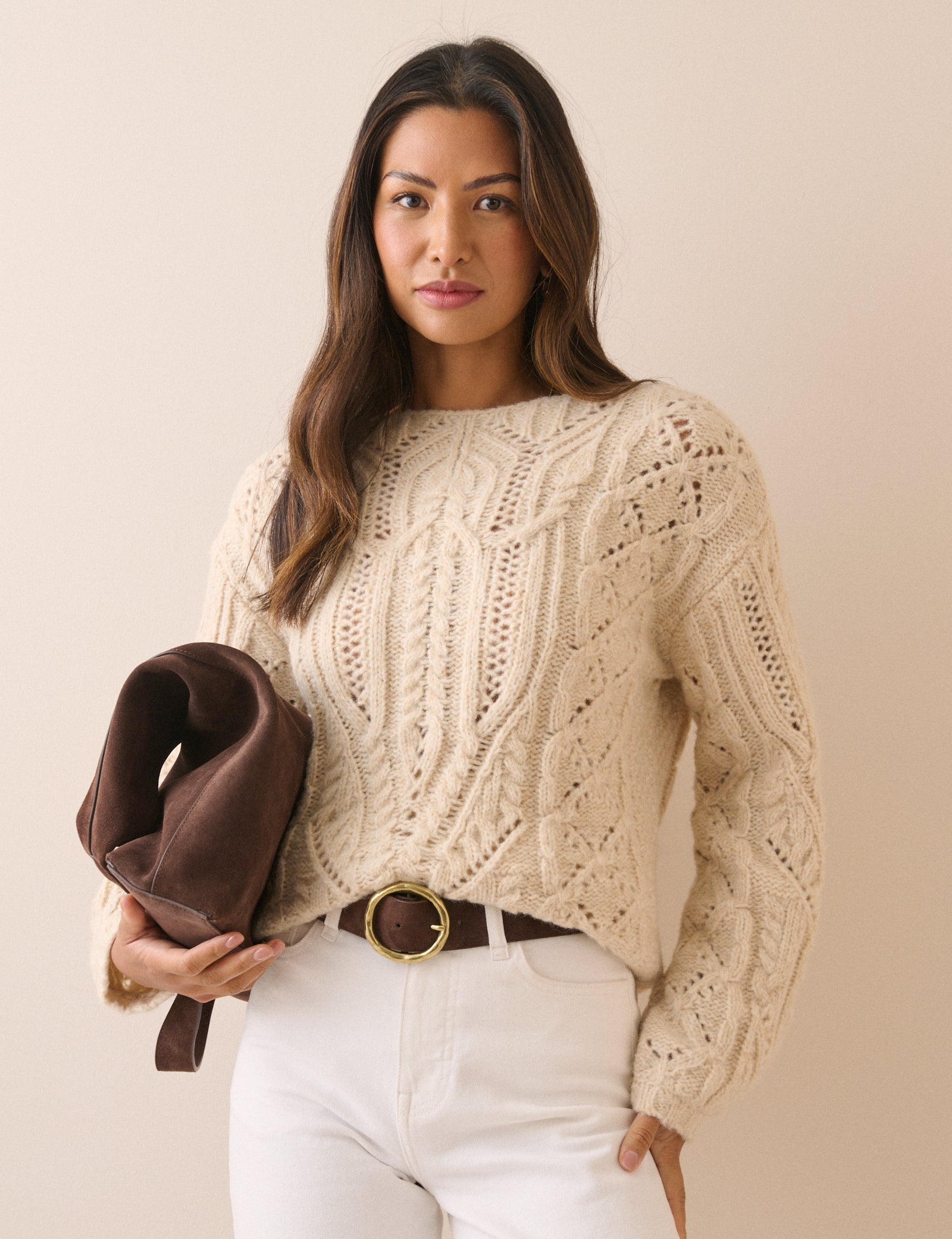 Cream Cable Knit Jumper
