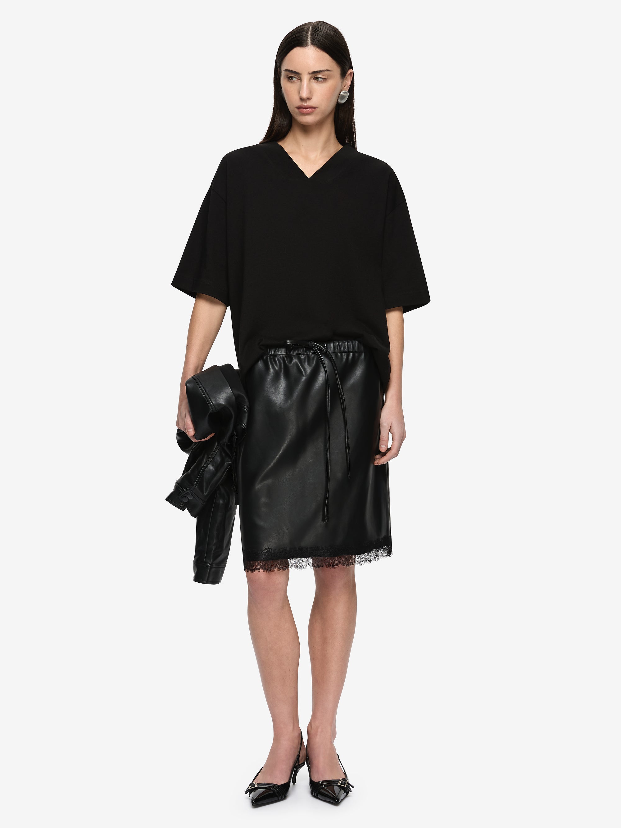 SAPHIRA MIDI SKIRT - BLACK