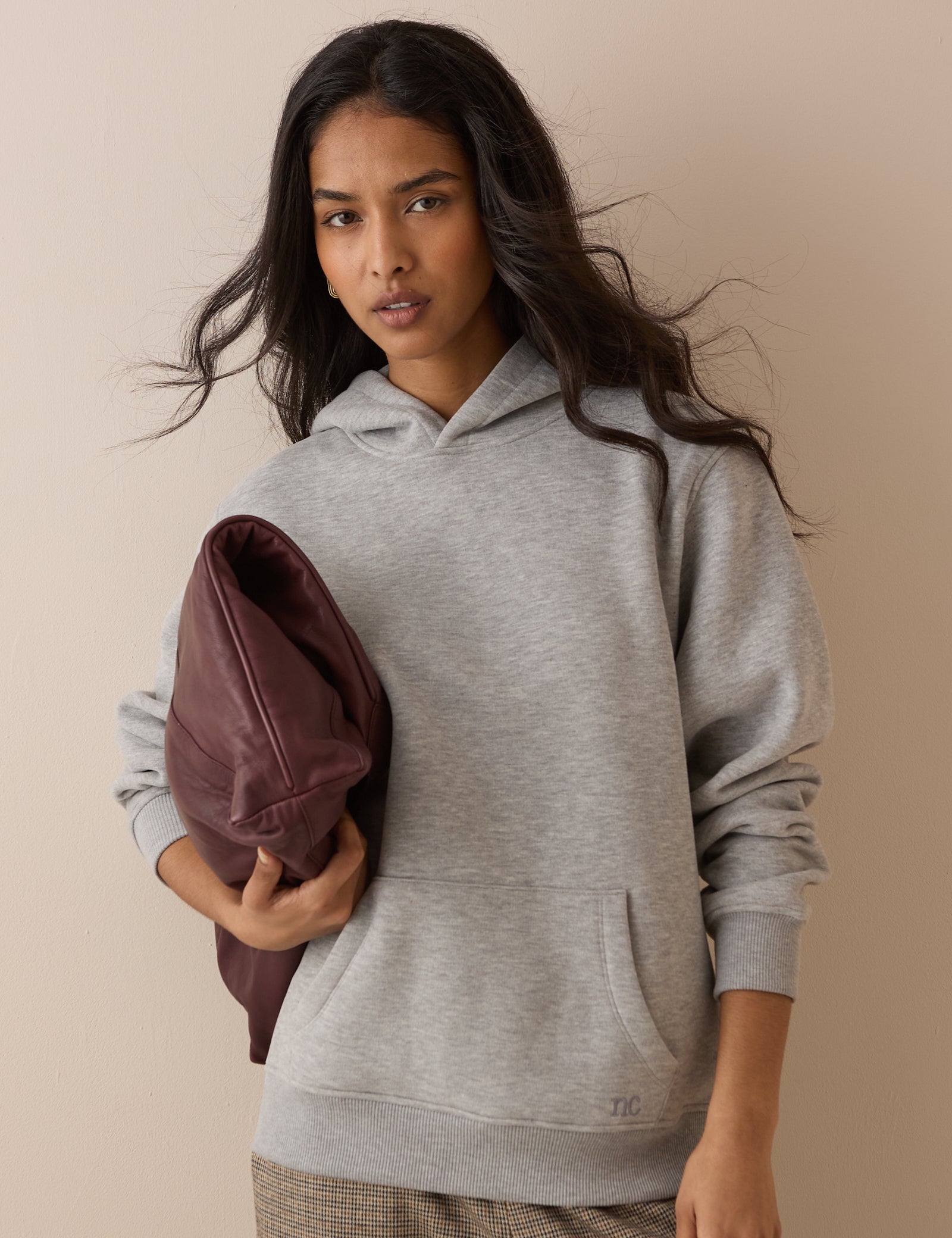 Grey Marl Relaxed Fit Hoodie