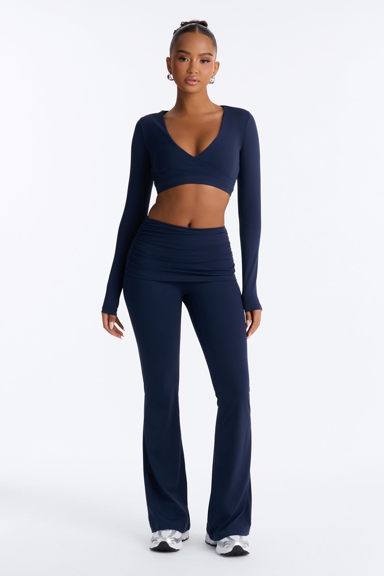 Millie Foldover Pant Set - Navy