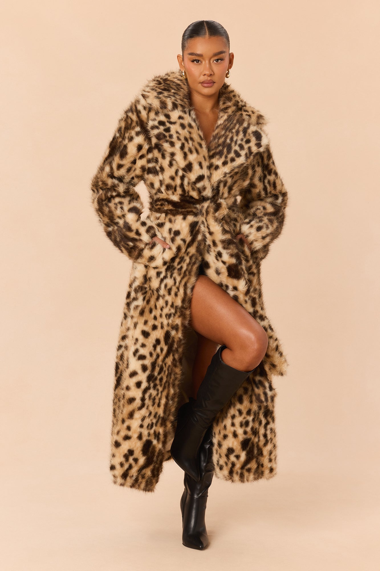 Jasmyn Leopard Faux Fur Coat - Leopard
