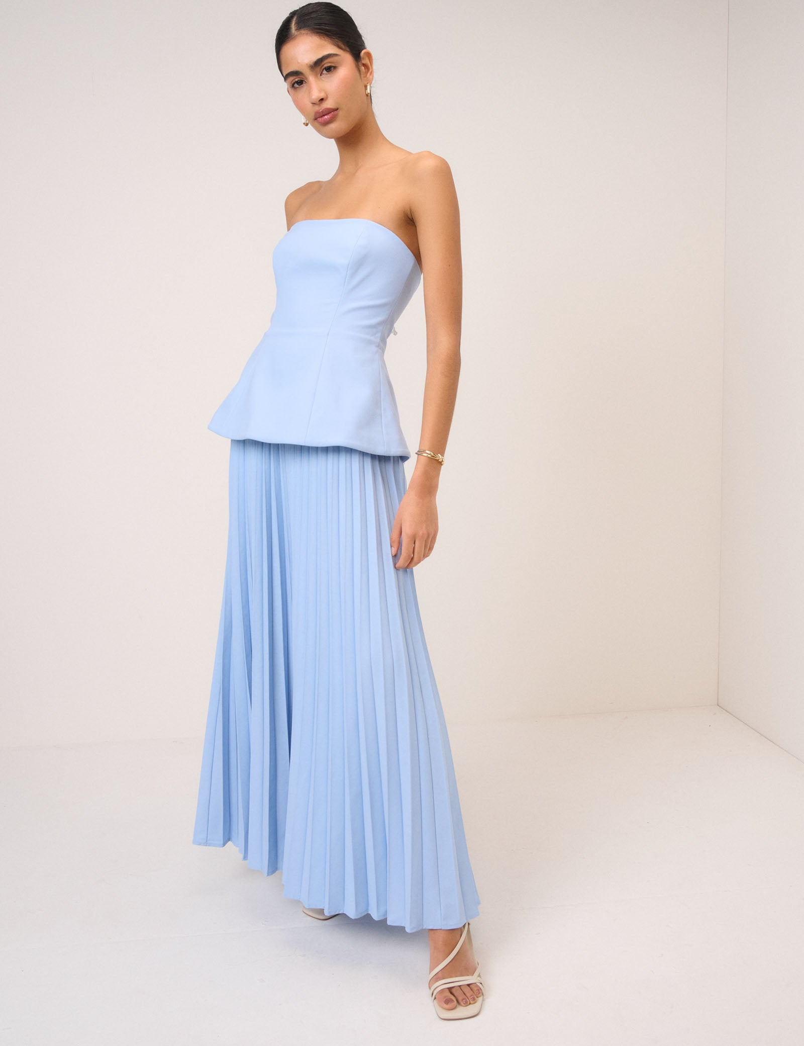 Blue Bandeau Ophelia Maxi Dress