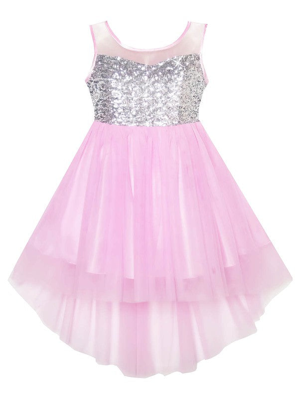 Luxurious Asymmetrical A-Line Scoop Neck Tulle Sequined Flower Girl Dresses