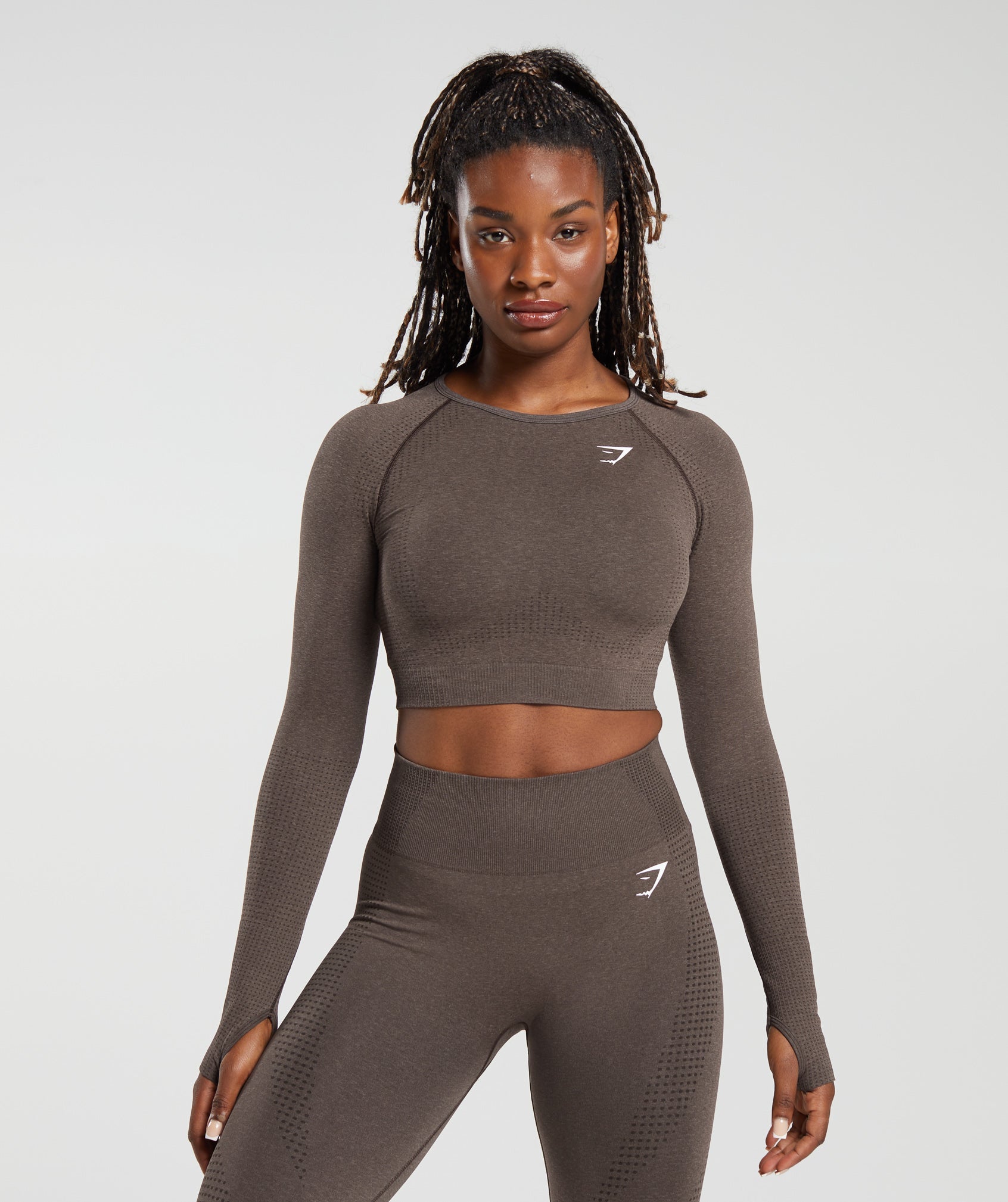 Gymshark Vital Crop Top - Penny Brown Marl
