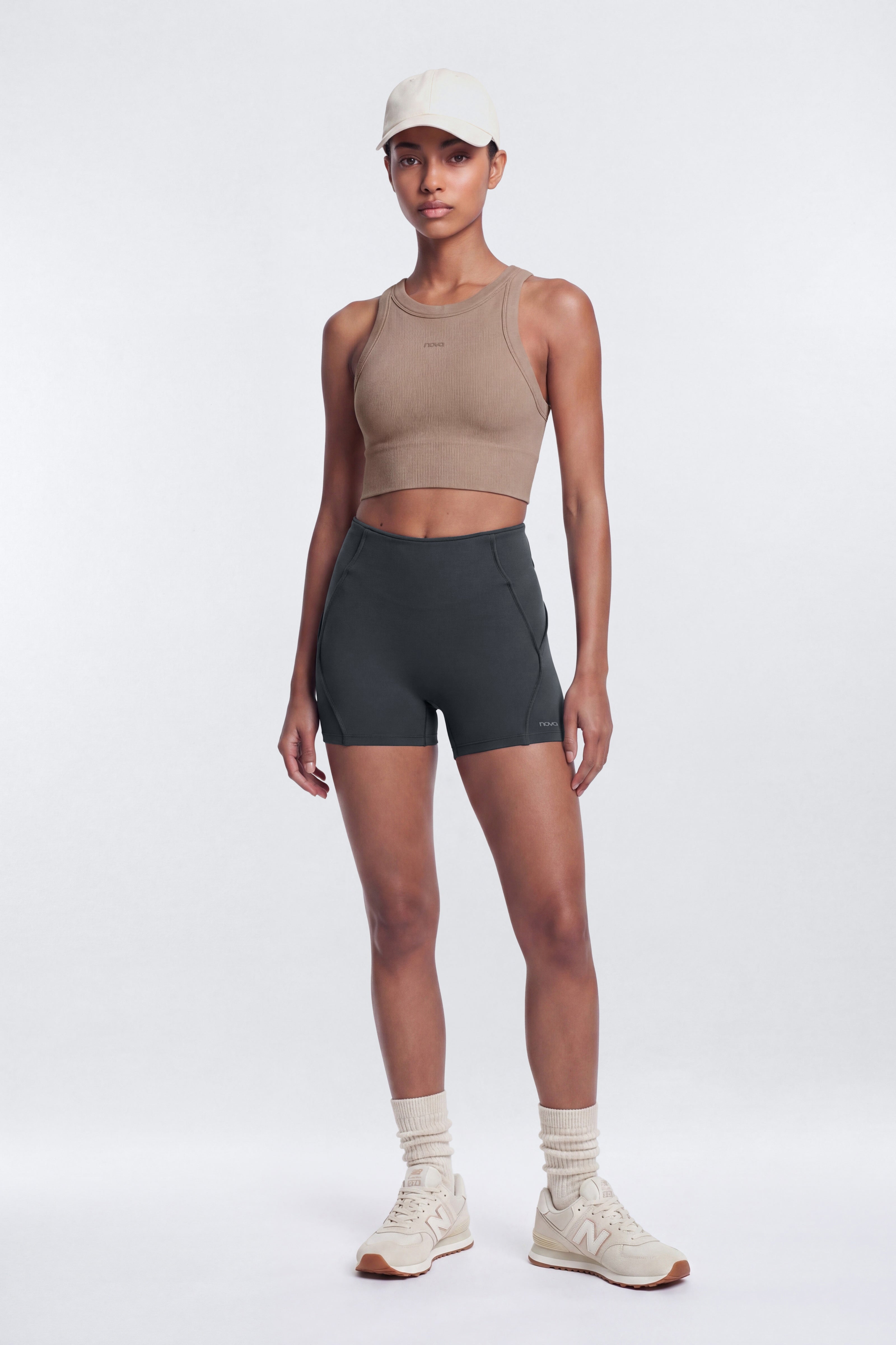 CloudForm™ 3″ High Rise Biker Shorts - Carbon