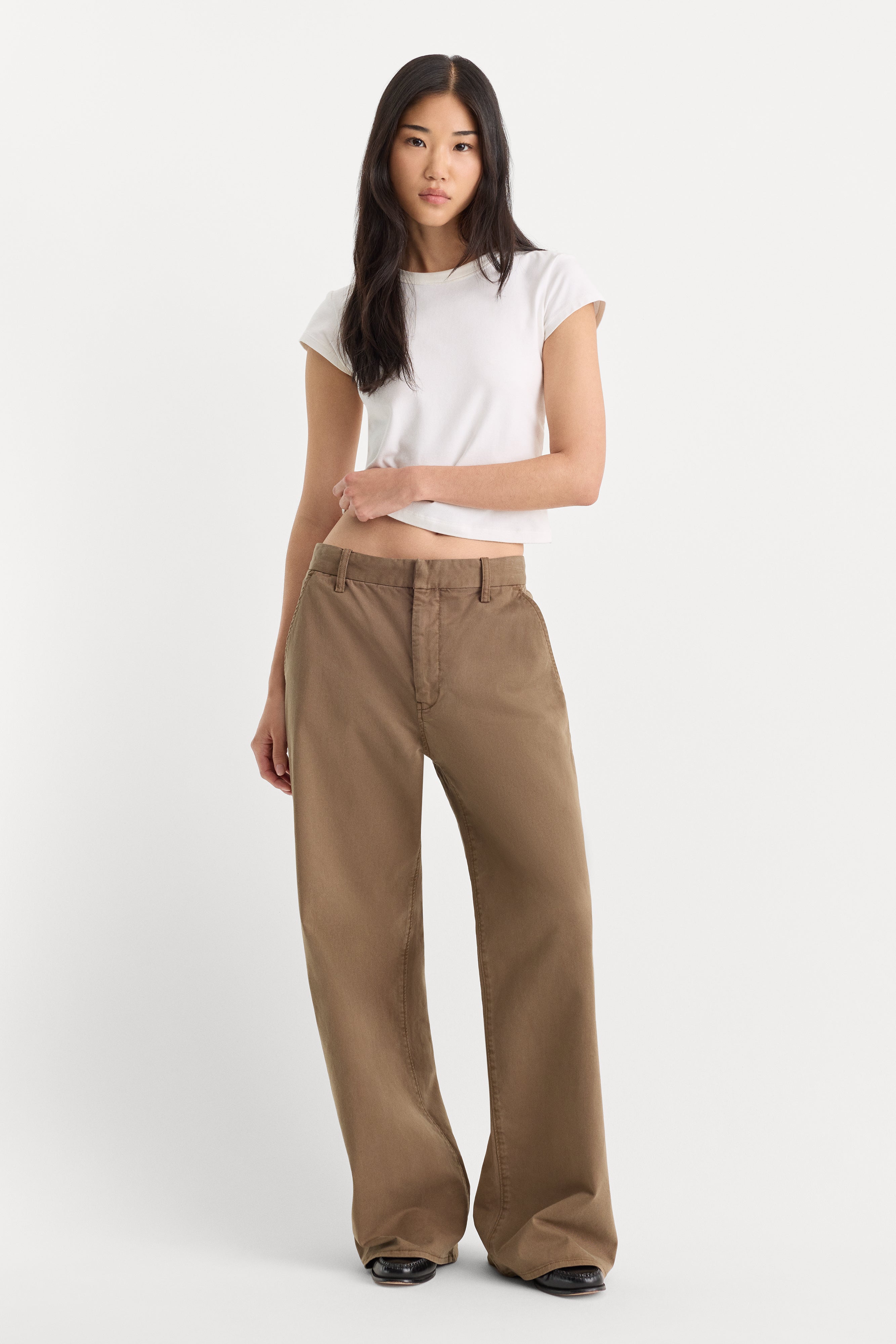 LOW SLUNG BAGGY TROUSER | TEA BARK