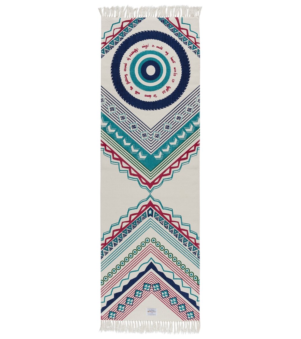 La Vie Boheme White Mandala Yoga Travel Rug 74" 6.2mm Extra Thick