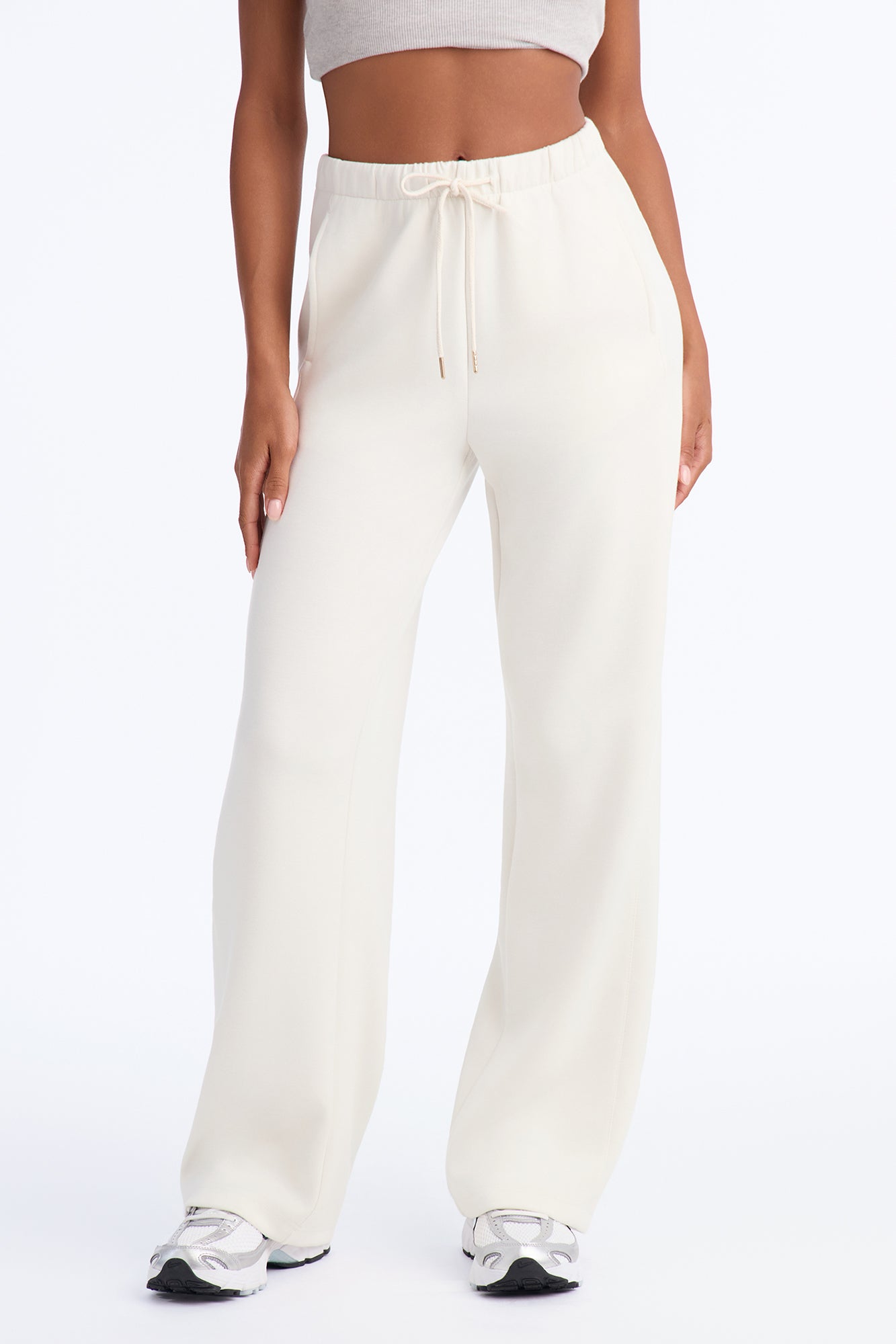 Bella Scuba Lounge Wide Leg Pant - Cream
