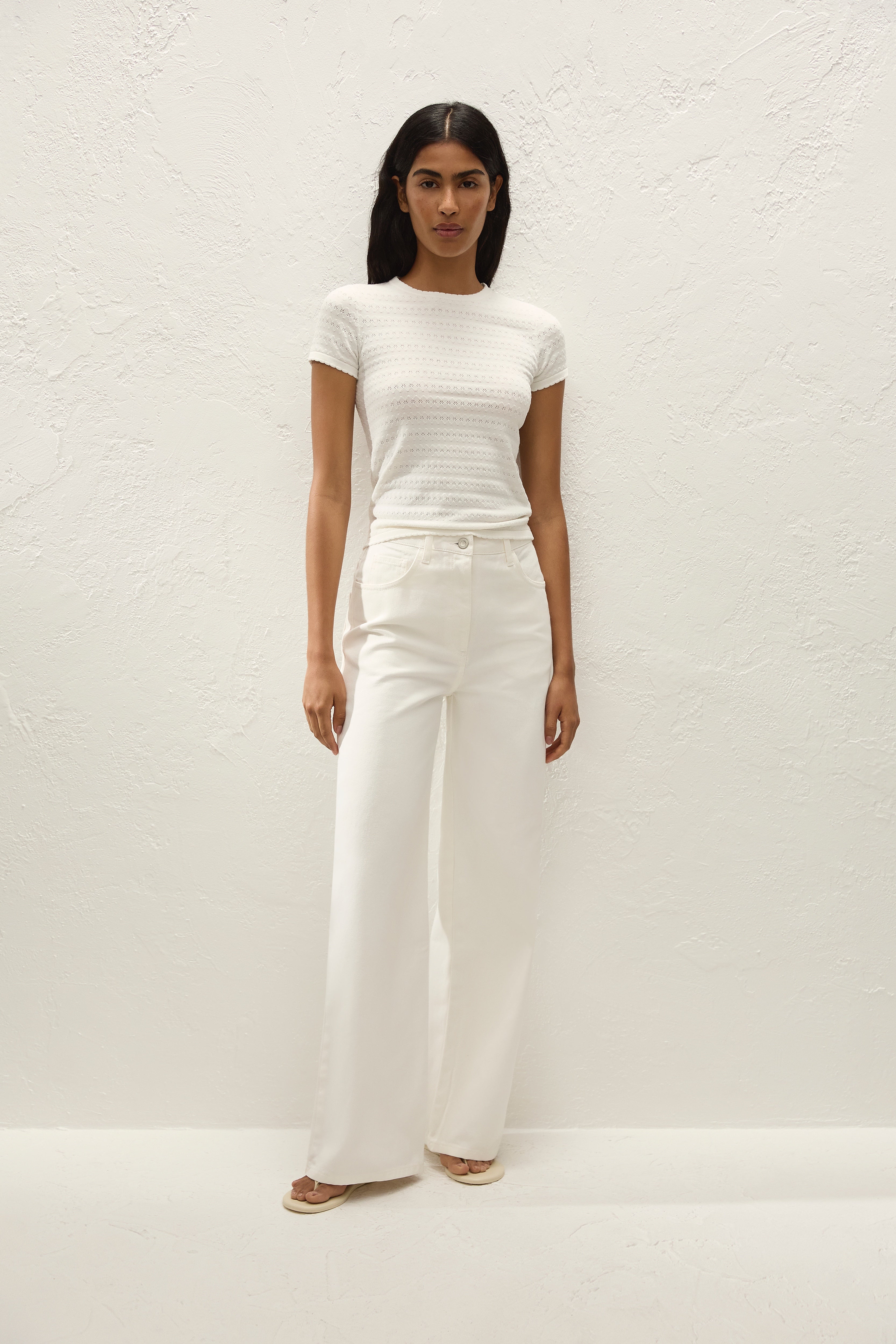 Lisandra T-Shirt Gisele Pointelle Vintage White