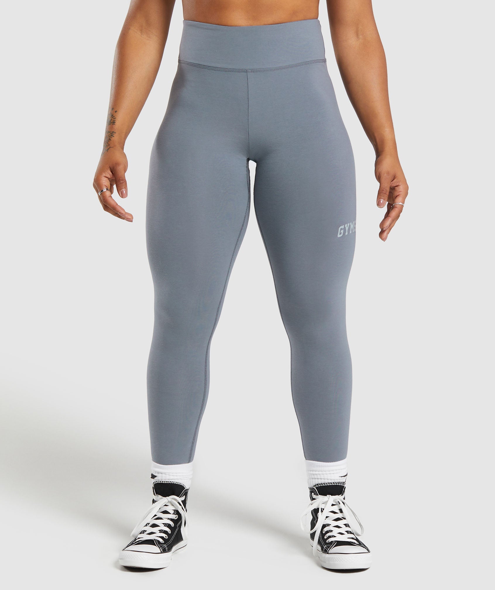 Gymshark Lifting Logo Leggings - Iron Blue