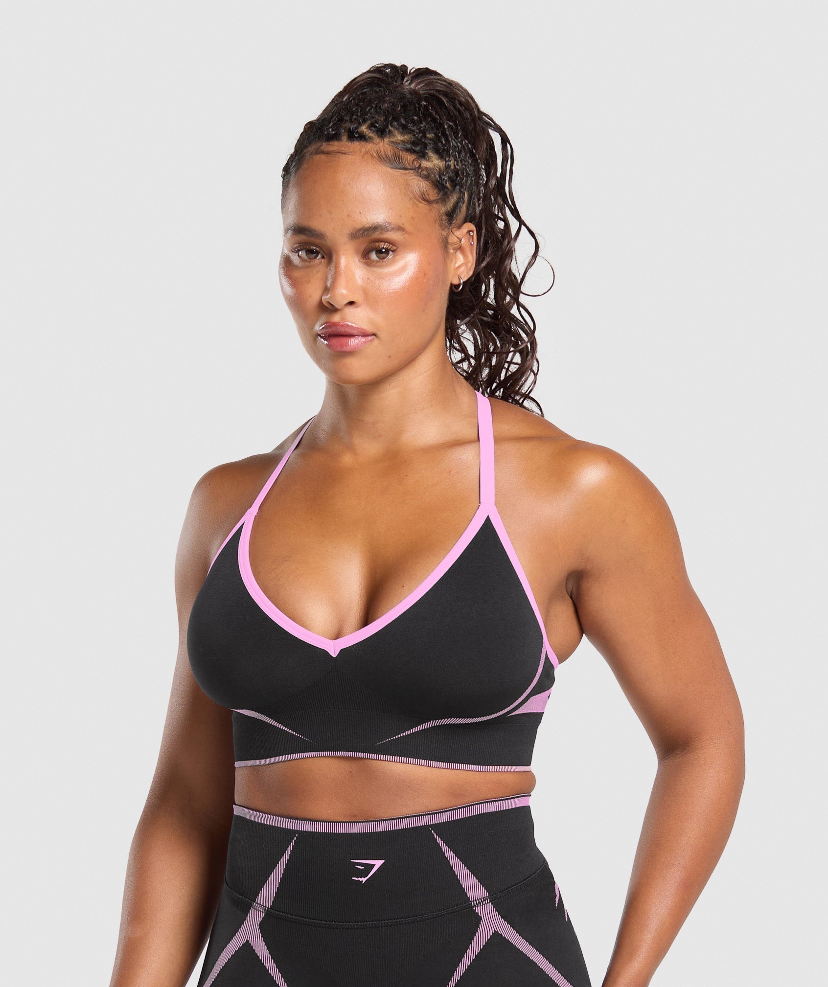 Gymshark Apex Lift  Seamless Sports Bra - Darkest Purple/Sour Pink