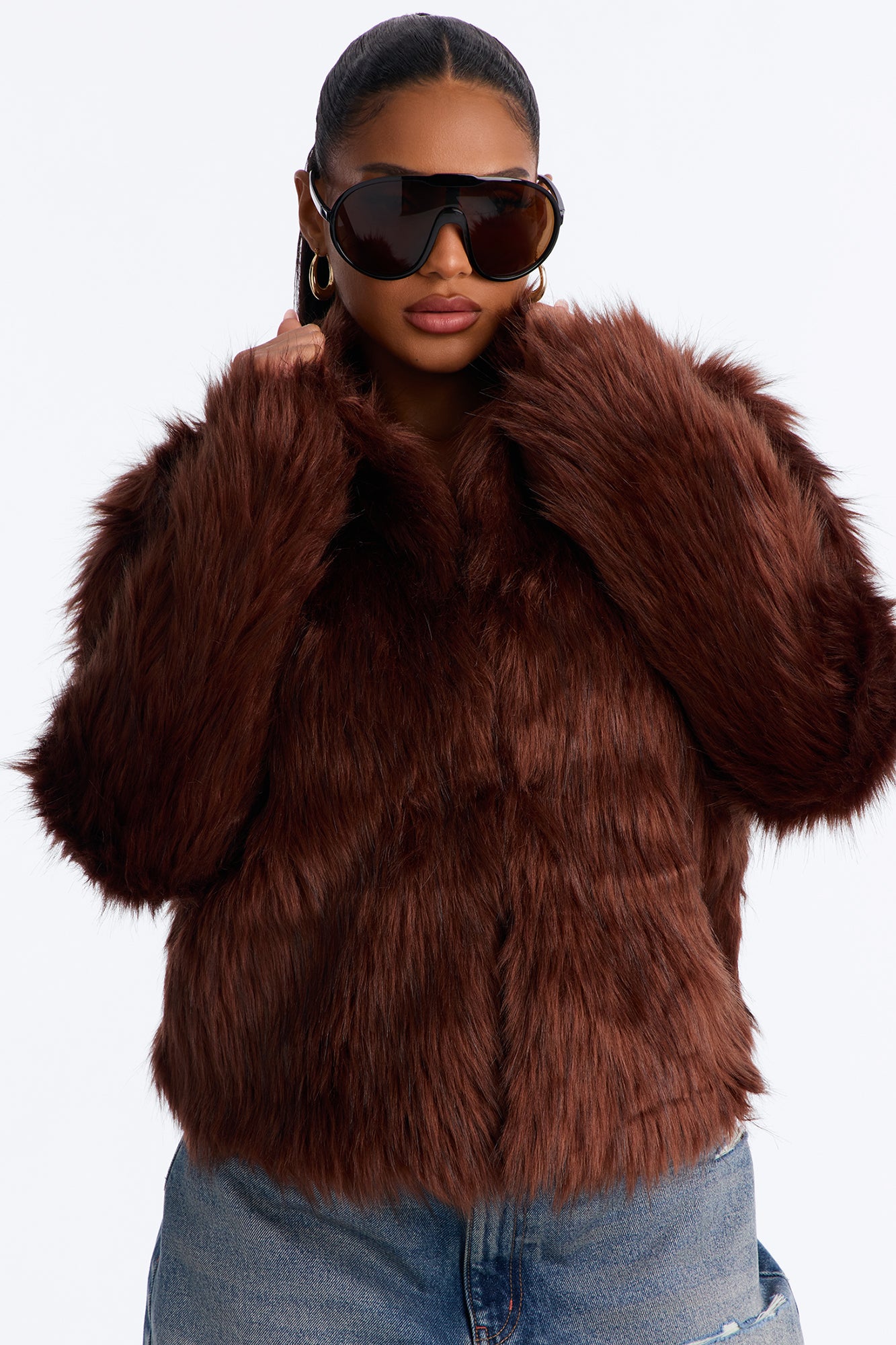 Fernanda Fur Coat - Chocolate