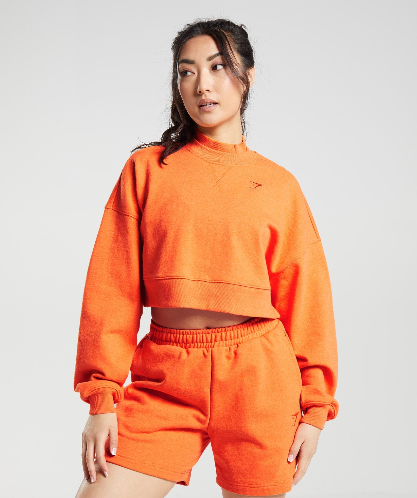 Gymshark Rest Day Sweats Cropped Pullover - Orange