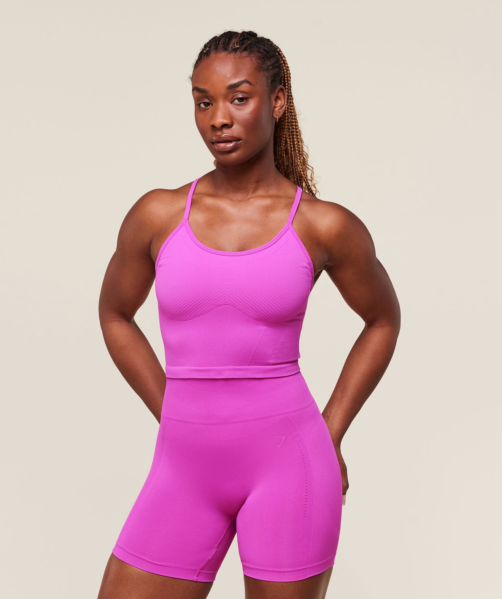Gymshark Energise Seamless Crop Top - Vibrant Pink